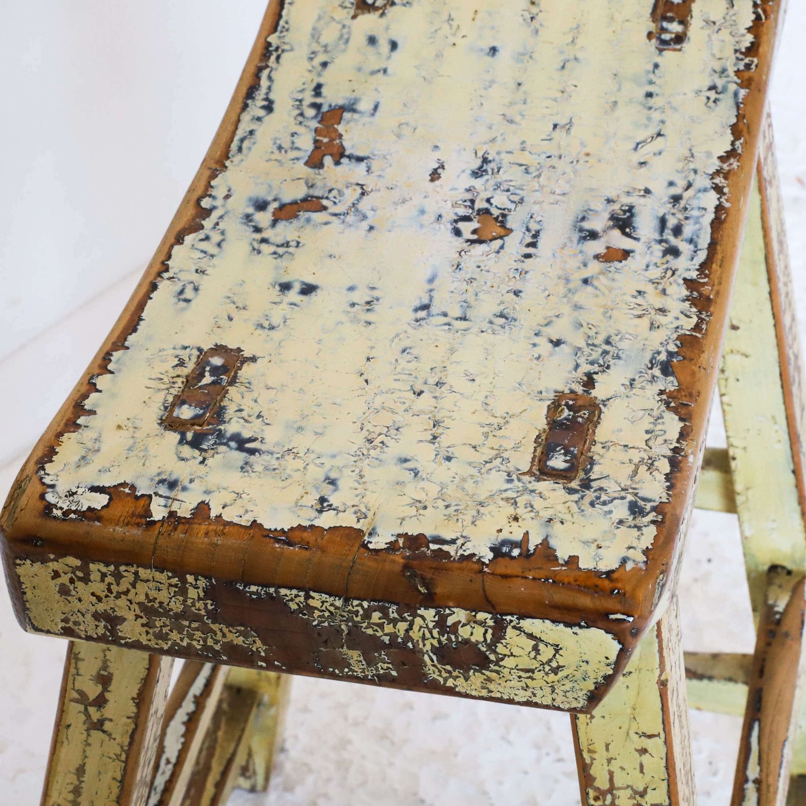 Chinese C1900 Original Finish Lacquered Elm Stool photo vinterior