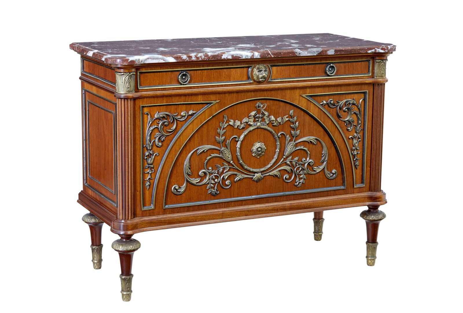 Mid 20th Century Mahogany Marble Top Chest Of Drawers photo furniture
