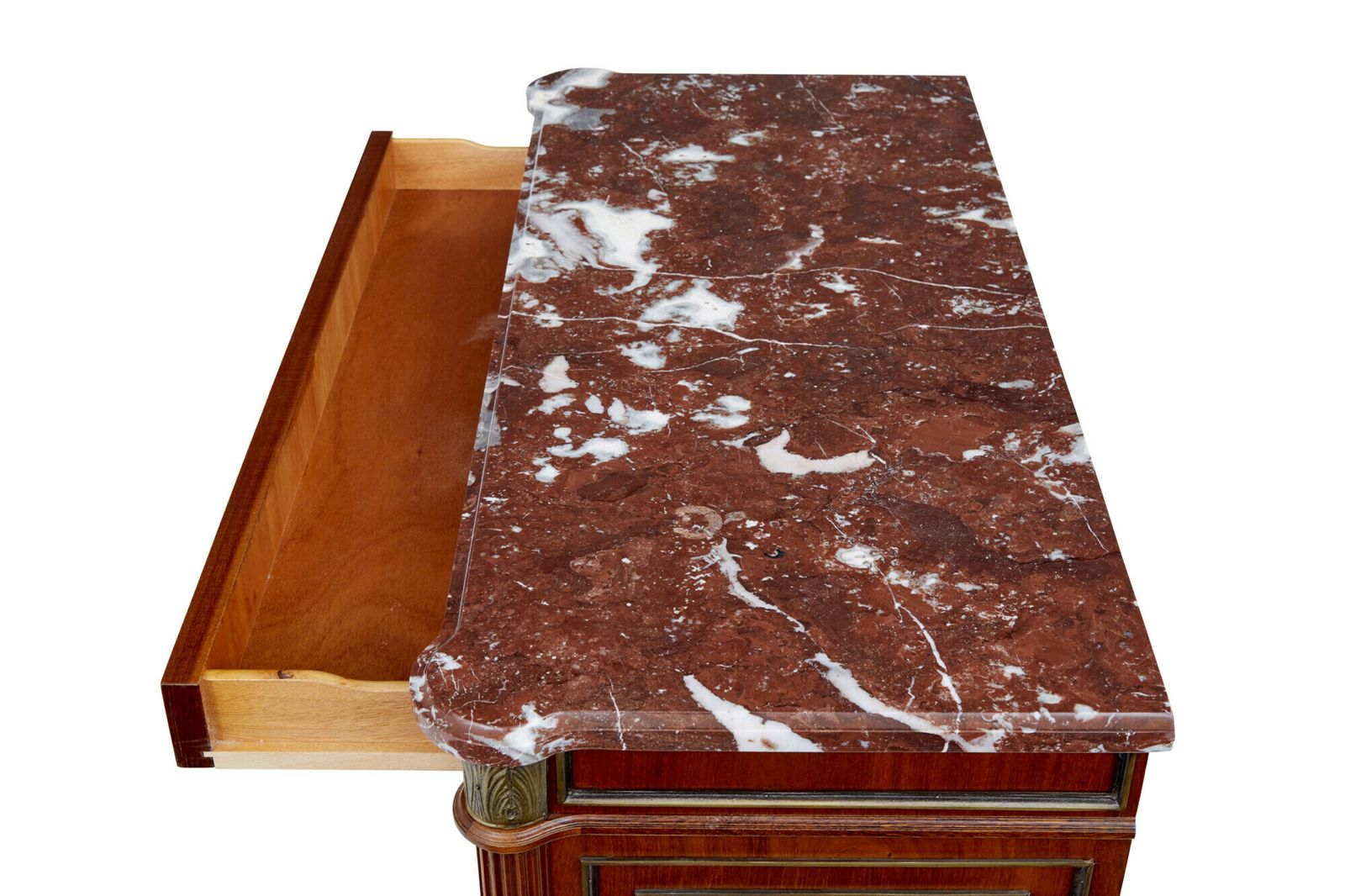 Mid 20th Century Mahogany Marble Top Chest Of Drawers photo for sale