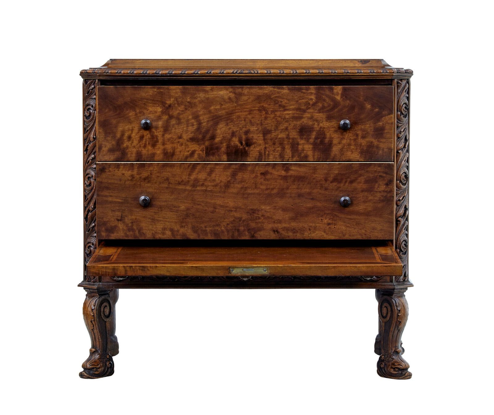 Mid 20th Century Rococo Revival Carved Walnut Chest Of Drawers photo vintage