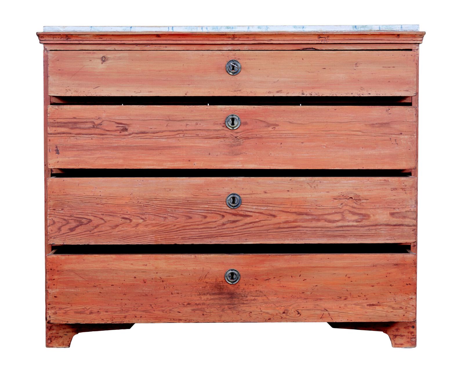 Swedish Early 19th Century Painted Pine Chest Of Drawers photo vintage