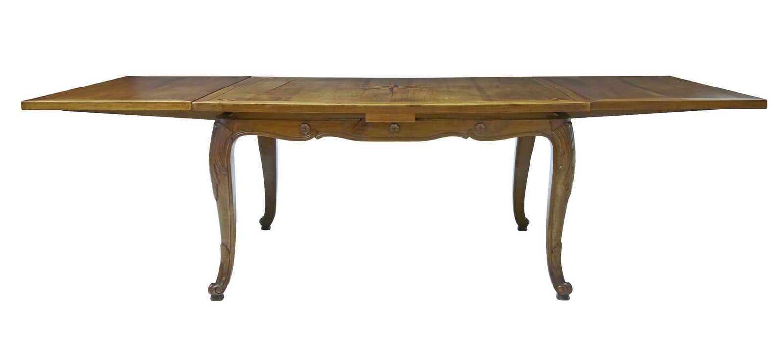 19th Century French Inlaid Fruitwood Extending Dining Table photo vintage