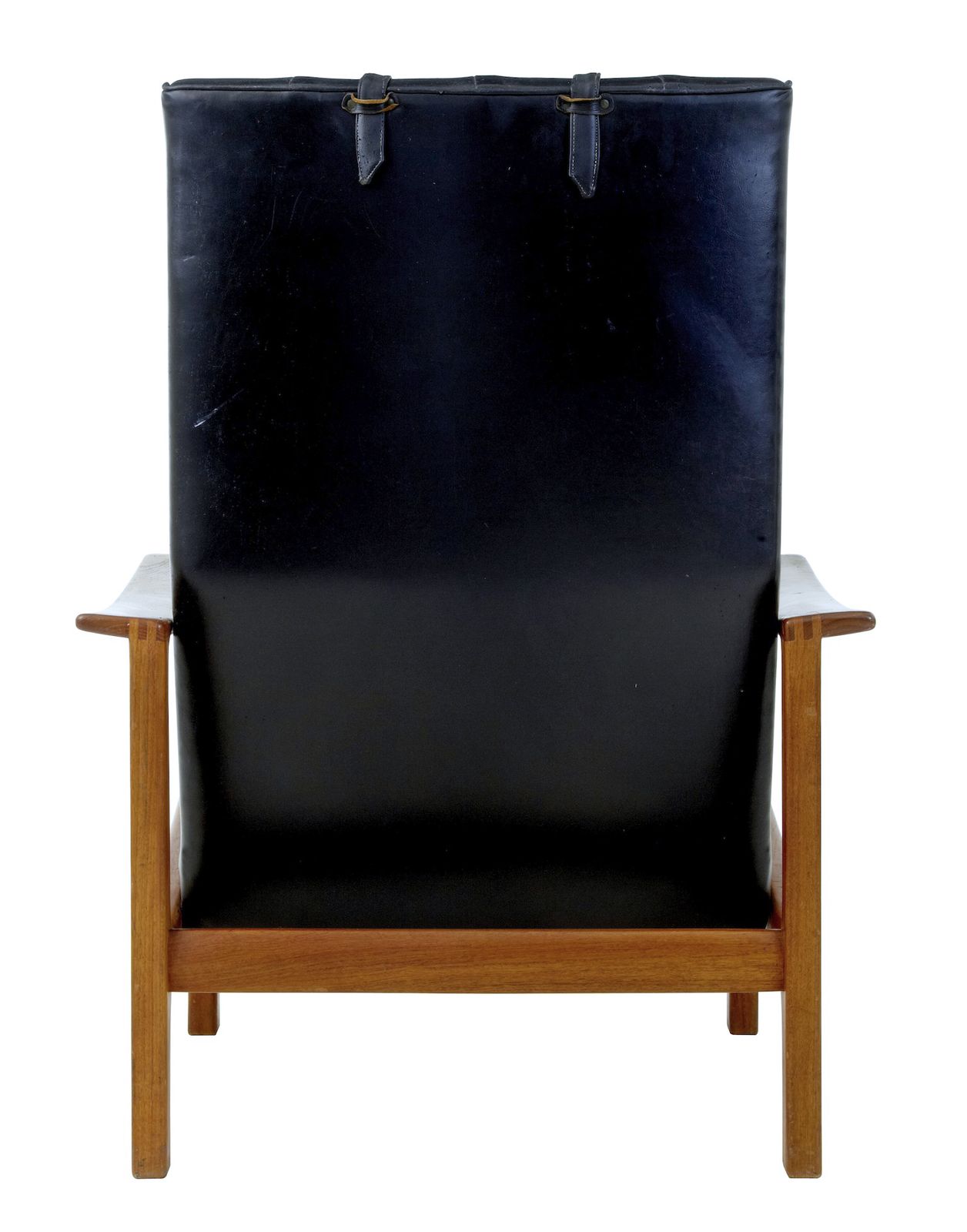 Mid 20th Century Scandinavian Modern Teak Reclining Leather Armchair photo Furniture