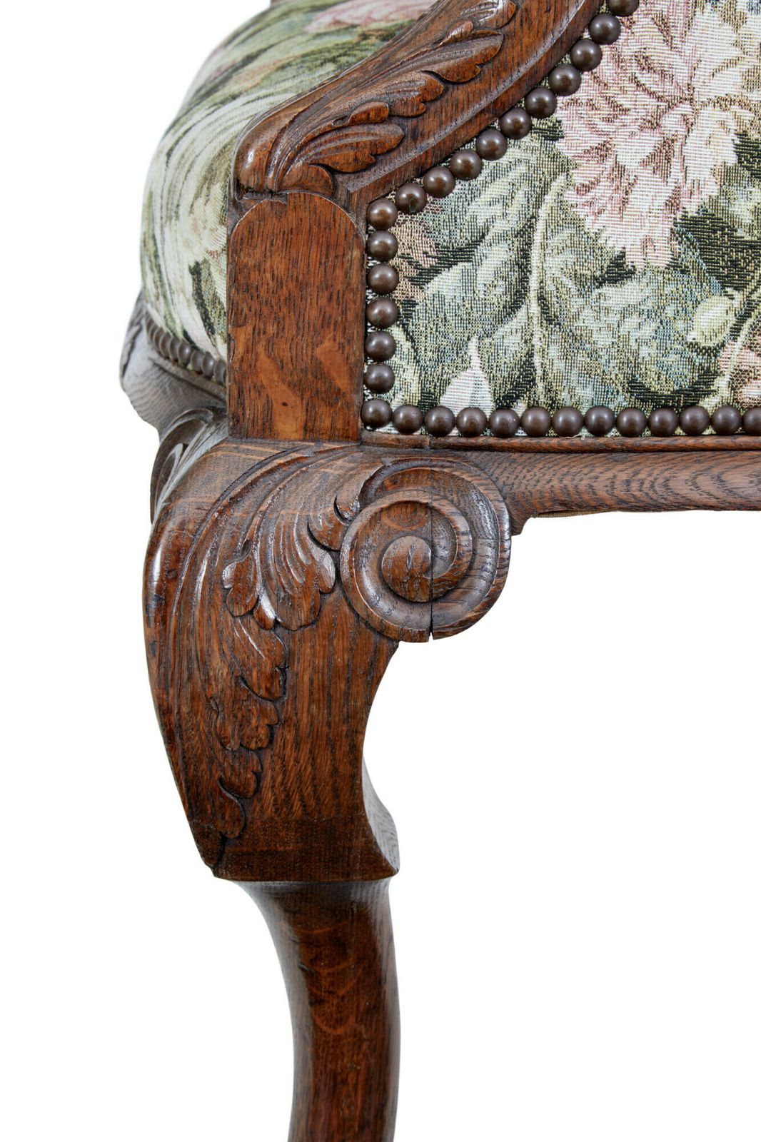 Pair Of French 19th Century Carved Oak Armchairs photo furniture