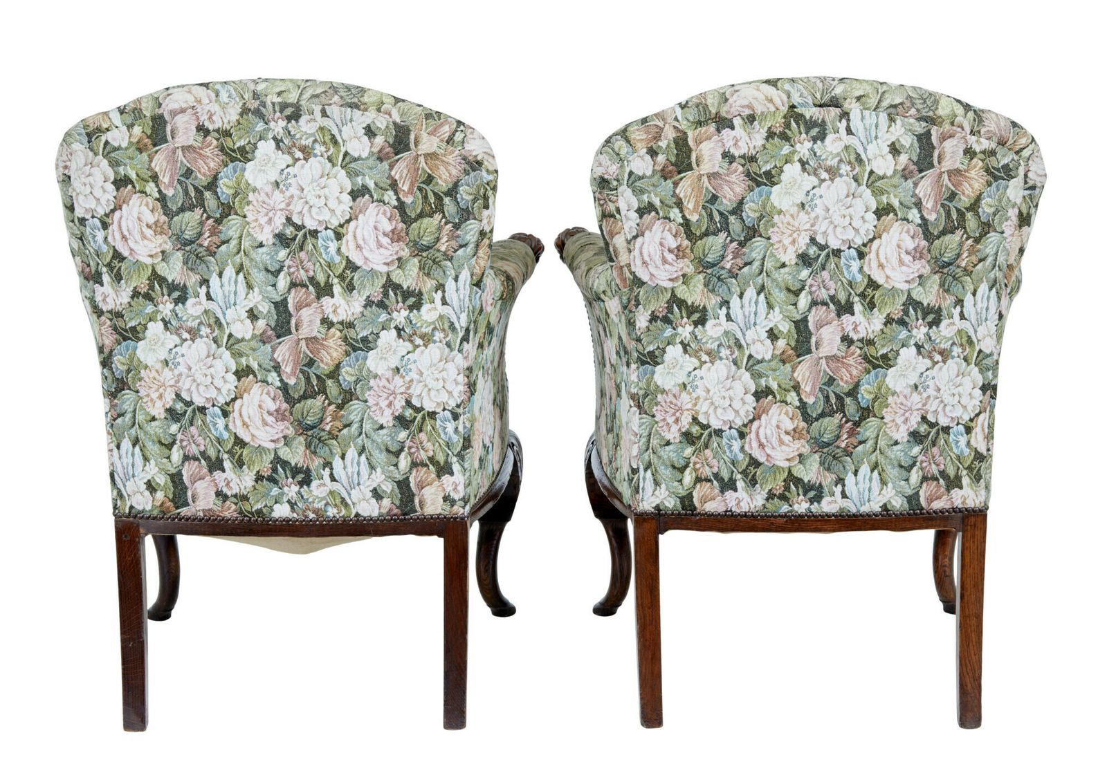 photo furniture Pair Of French 19th Century Carved Oak Armchairs