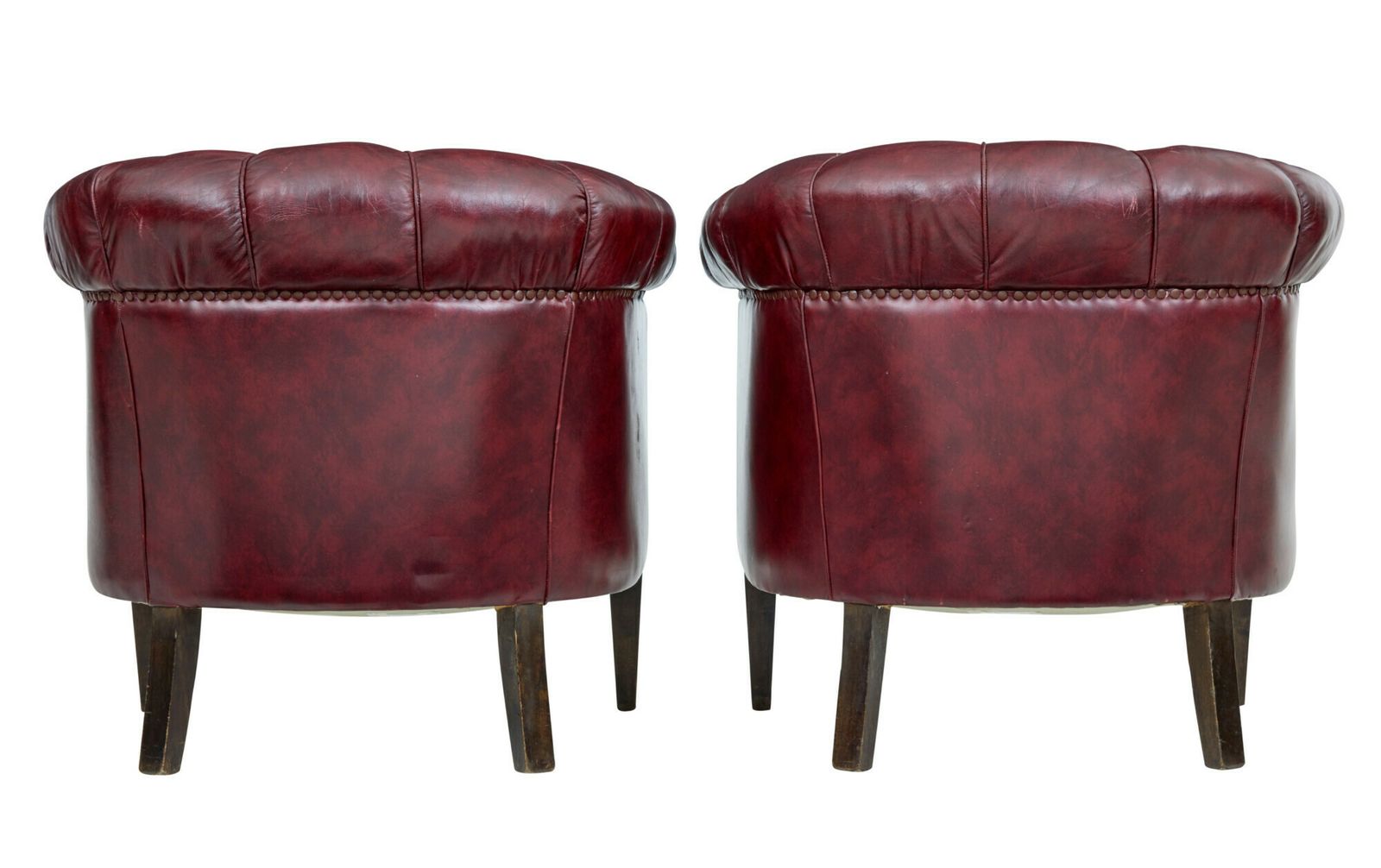 Pair Of Mid 20th Century Red Leather Club Armchairs photo 2305.0