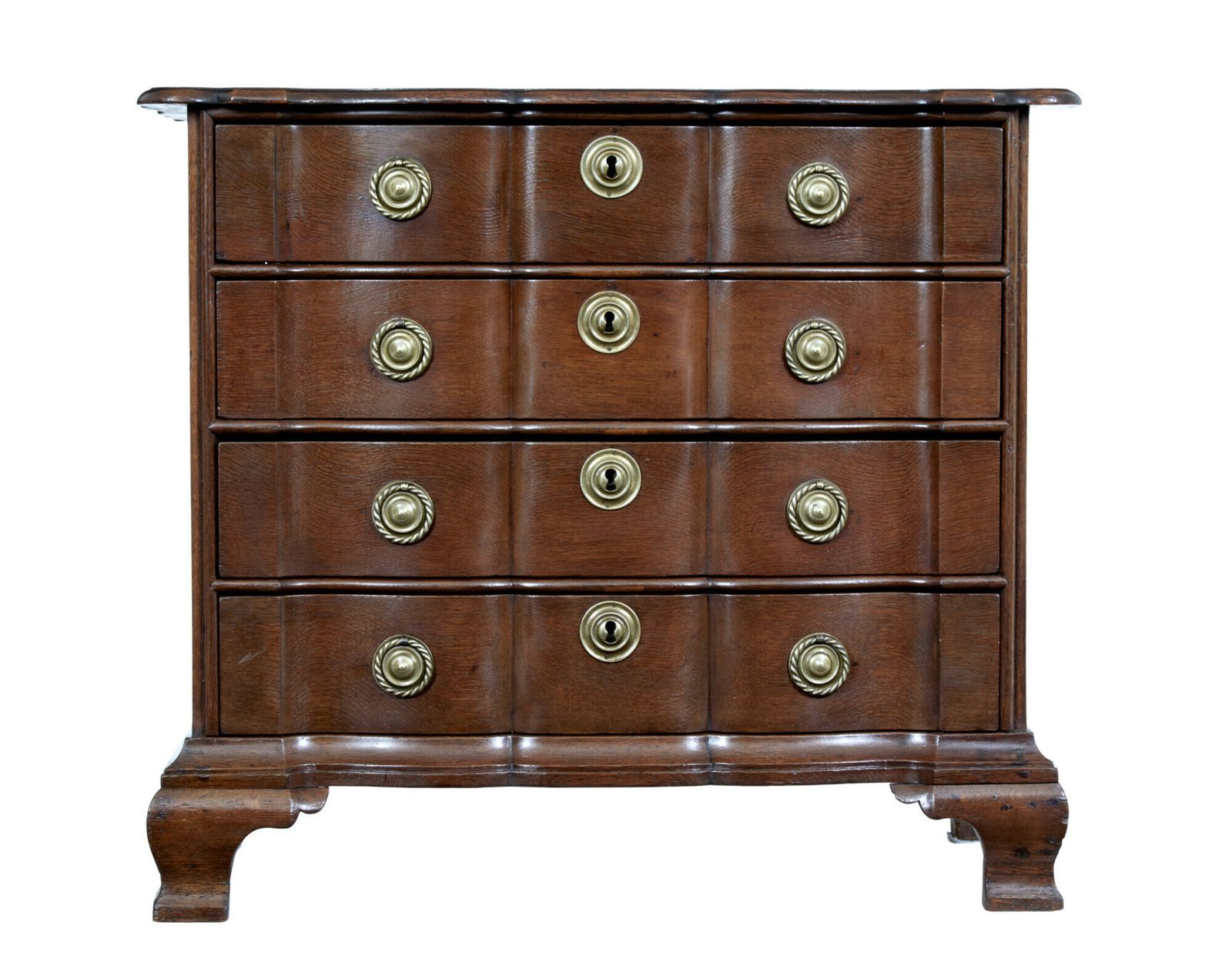 19th Century Shaped Front Oak Chest Of Drawers photo buy