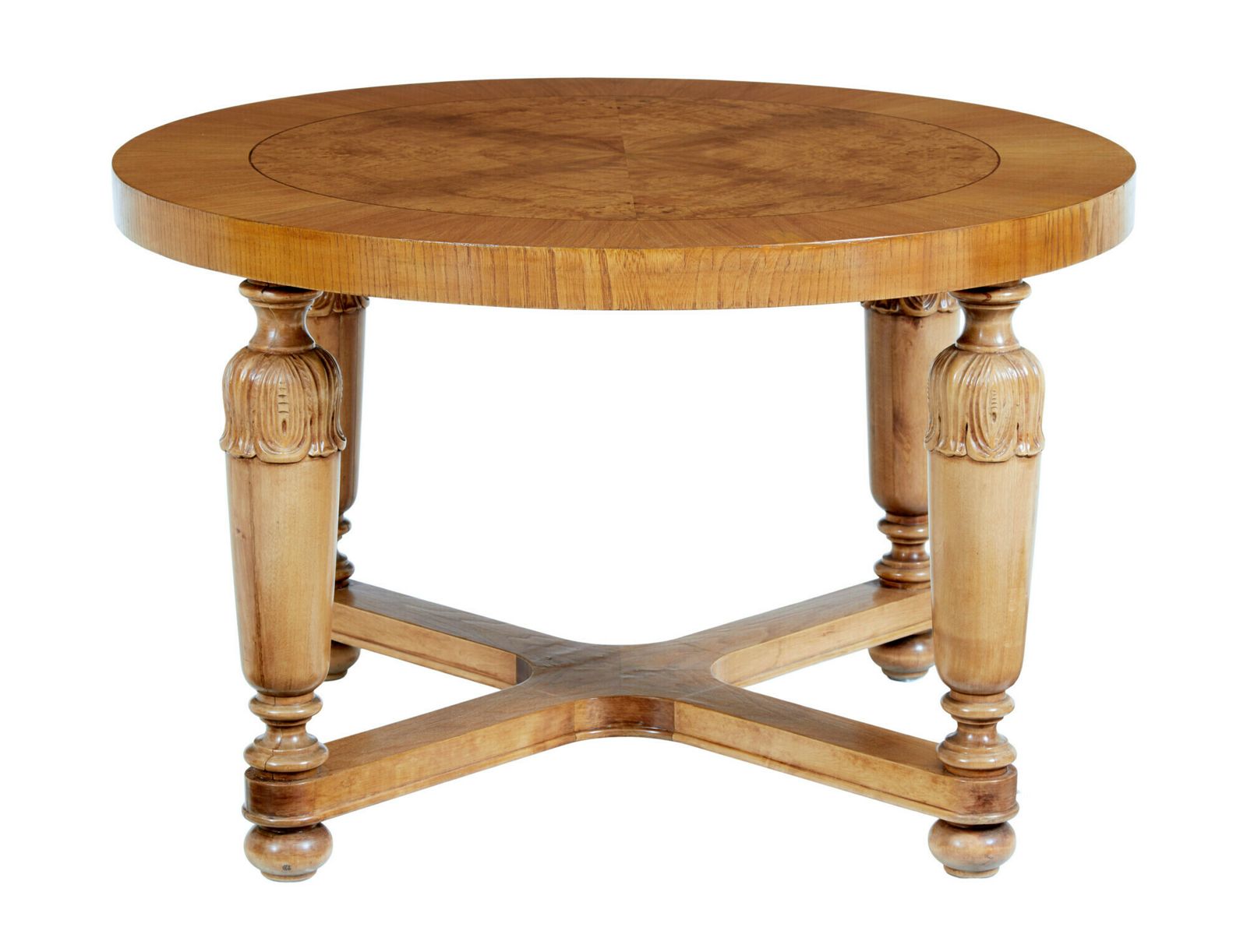 Art Deco Swedish Carved Birch And Elm Coffee Table photo furniture