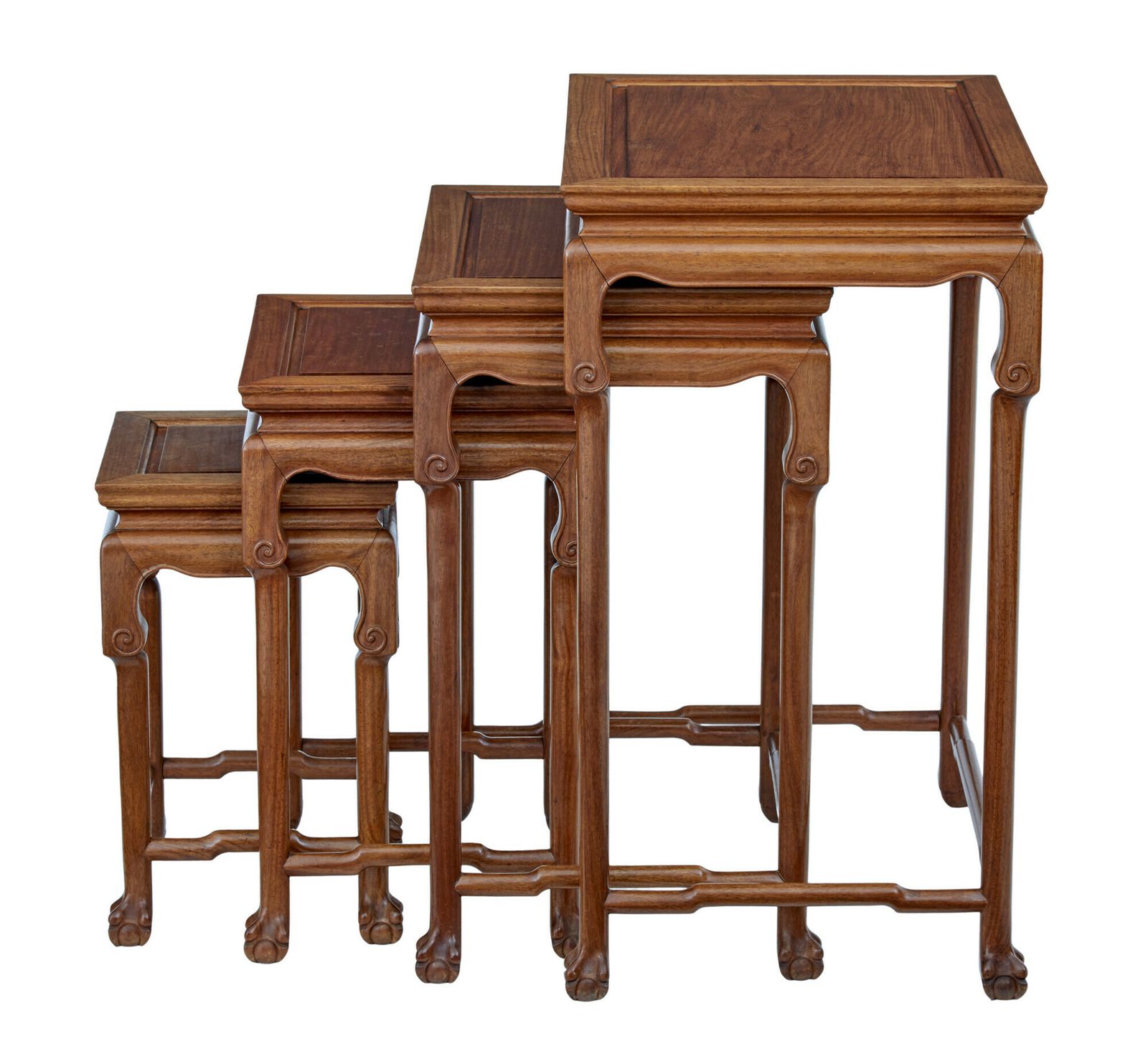 photo furniture Nest Of 4 Hardwood Chinese Tables By Mayfair And Company
