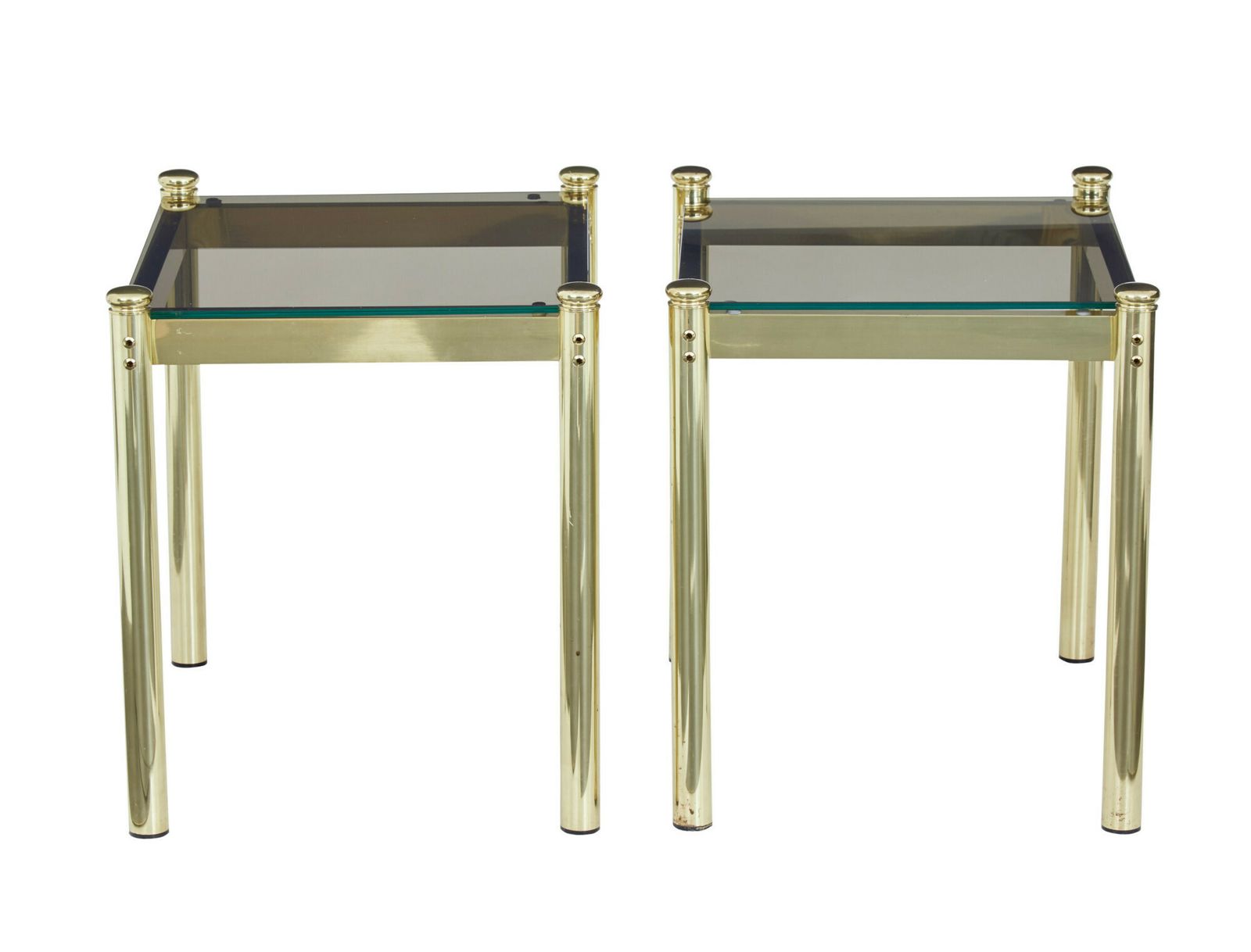 Pair Of 20th Century Brass And Glass Side Tables photo for sale