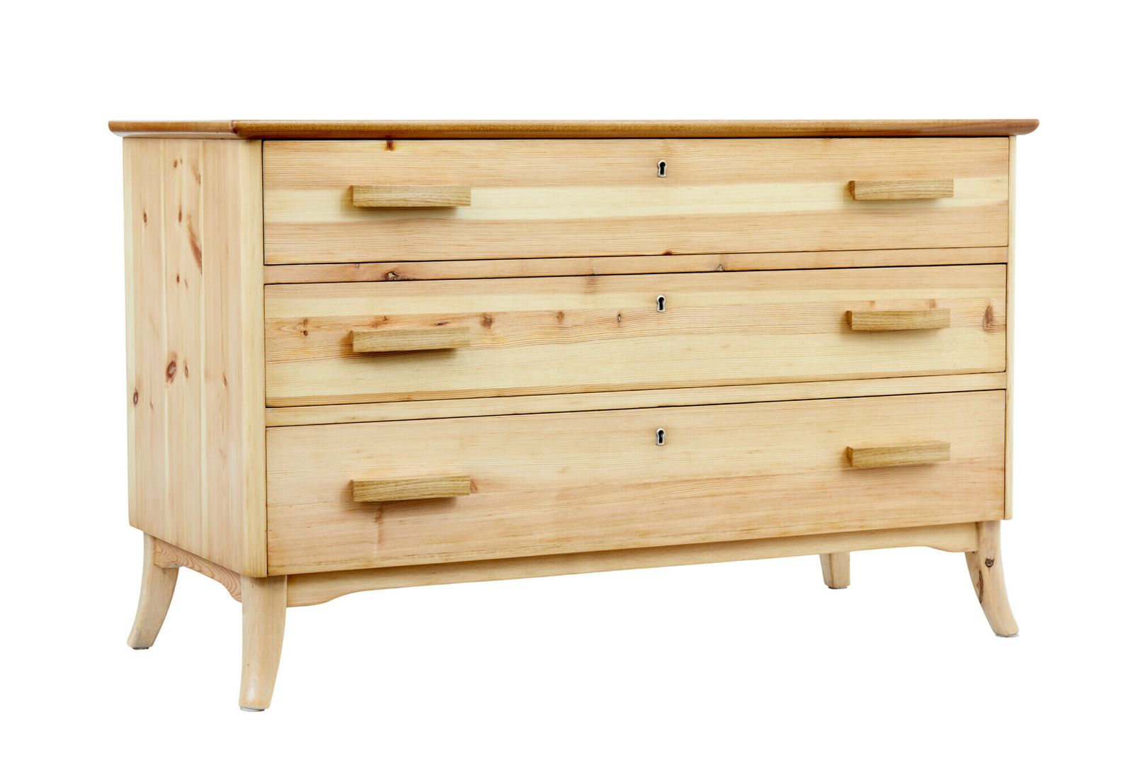 Mid 20th Century Swedish Pine Chest Of Drawers
