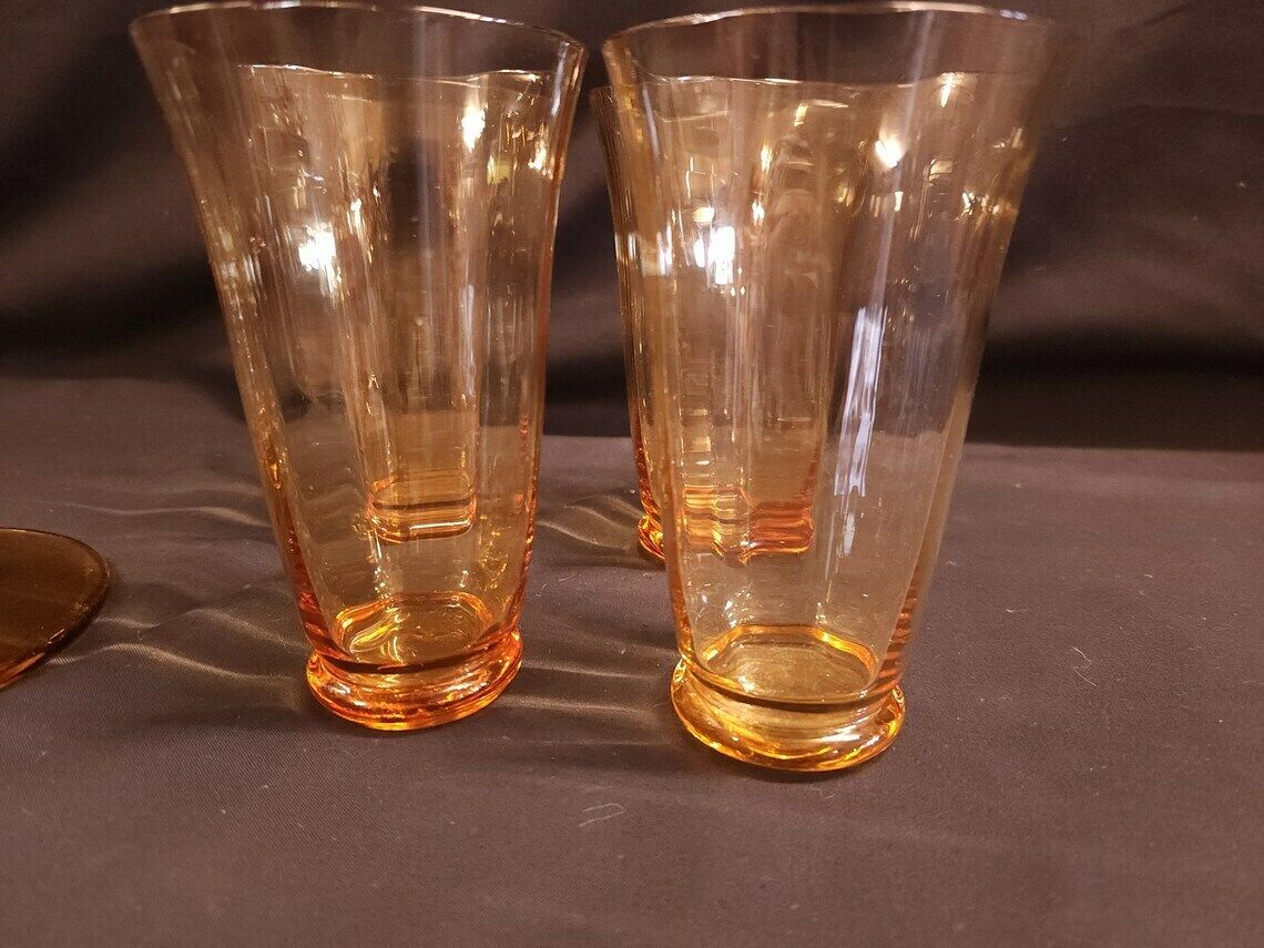 Art Deco, Possibly Whitefriars Glass, Lemonade Jug And 4 Tumblers photo buy