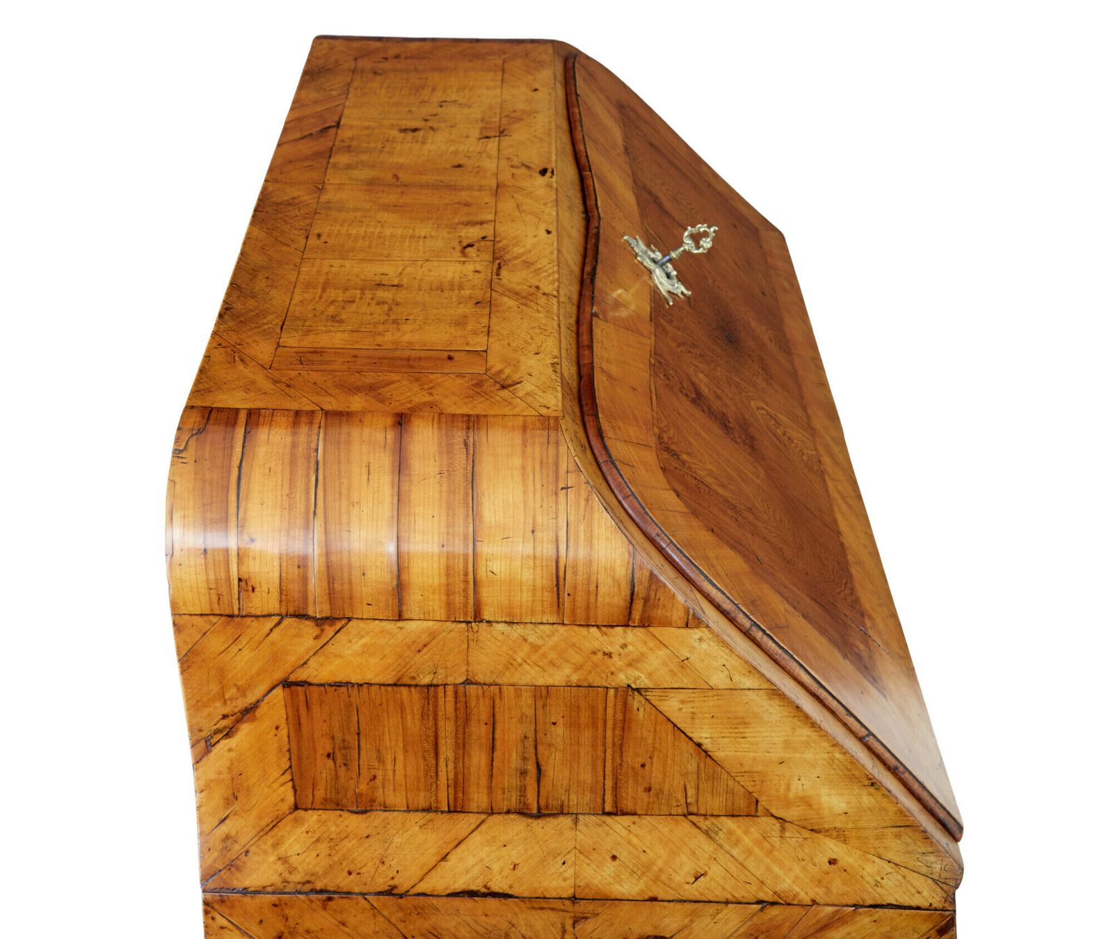 Rococo 18th Century Yew And Elm Bureau Desk photo vintage