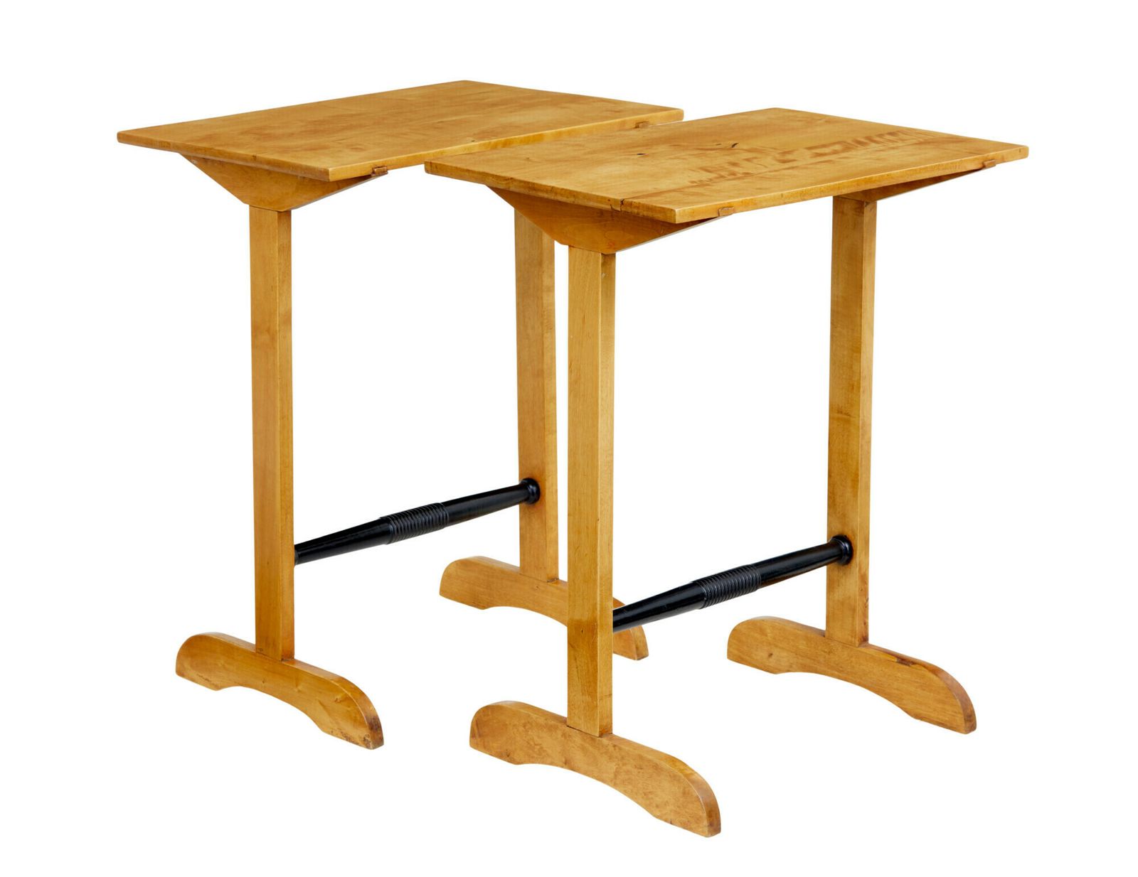 Pair Of Early 20th Century Swedish Birch Side Tables