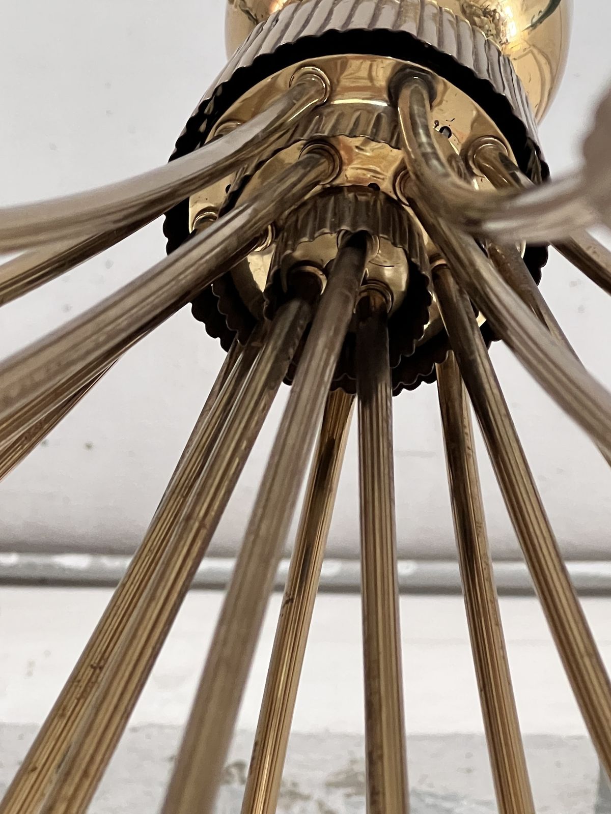 photo buy Italian Chandelier In Brass With 18 Lights, 1970s