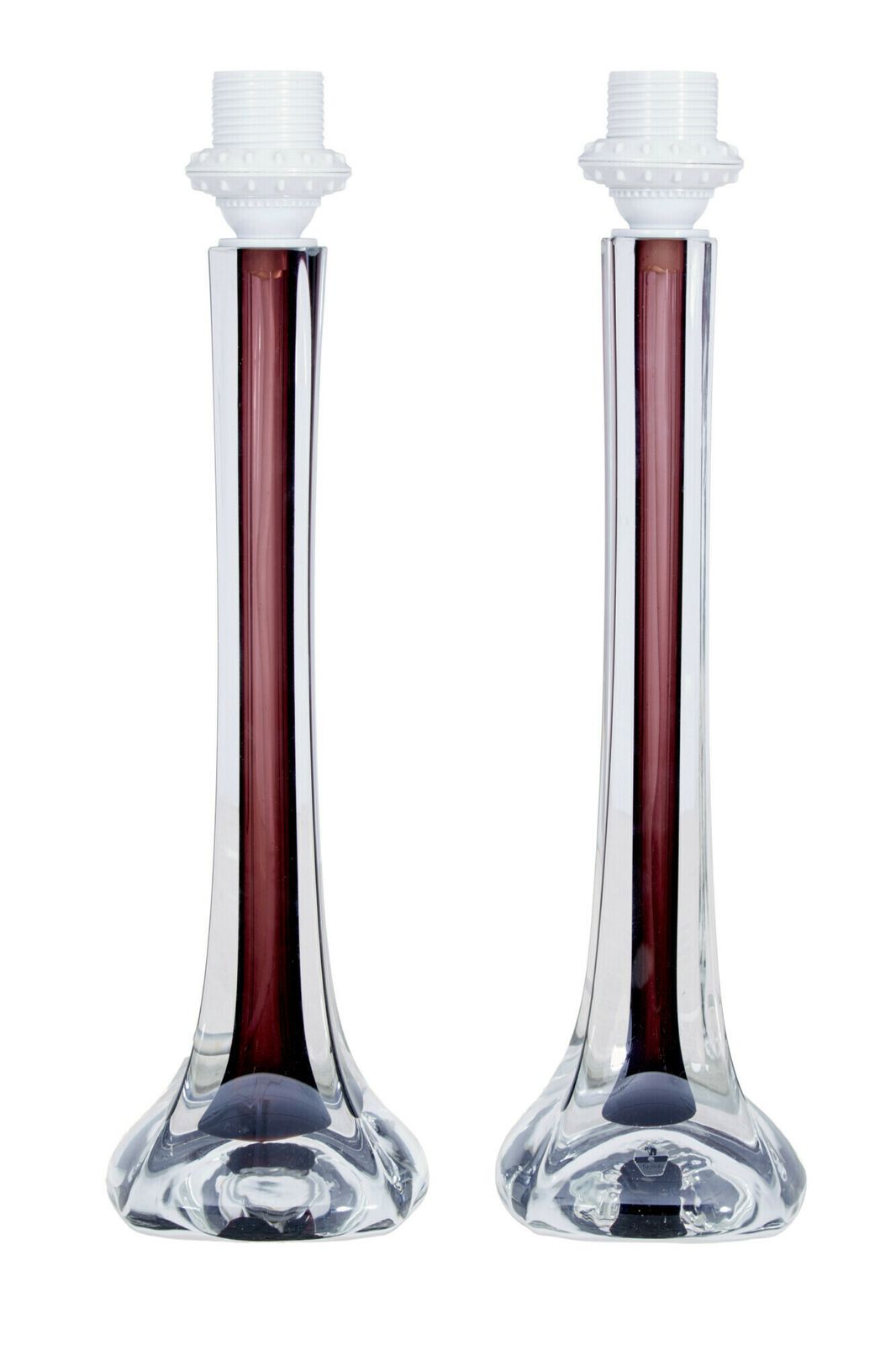 Pair Of Mid 20th Century Coloured Glass Table Lamps By Flygsfors