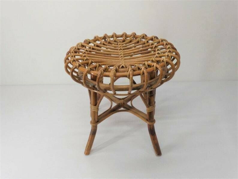 Riviera Ottoman Stool In Bamboo And Rattan Franco Albini 1960 photo furniture