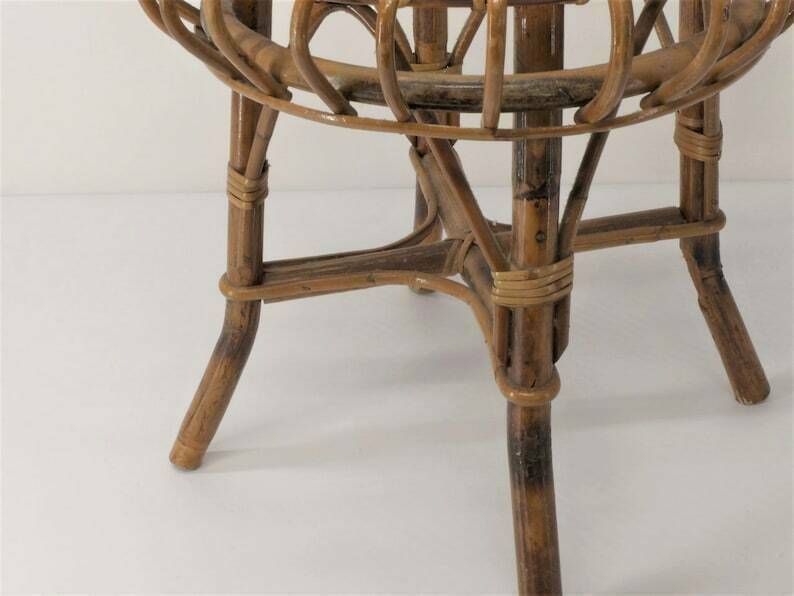 Riviera Ottoman Stool In Bamboo And Rattan Franco Albini 1960 photo Furniture
