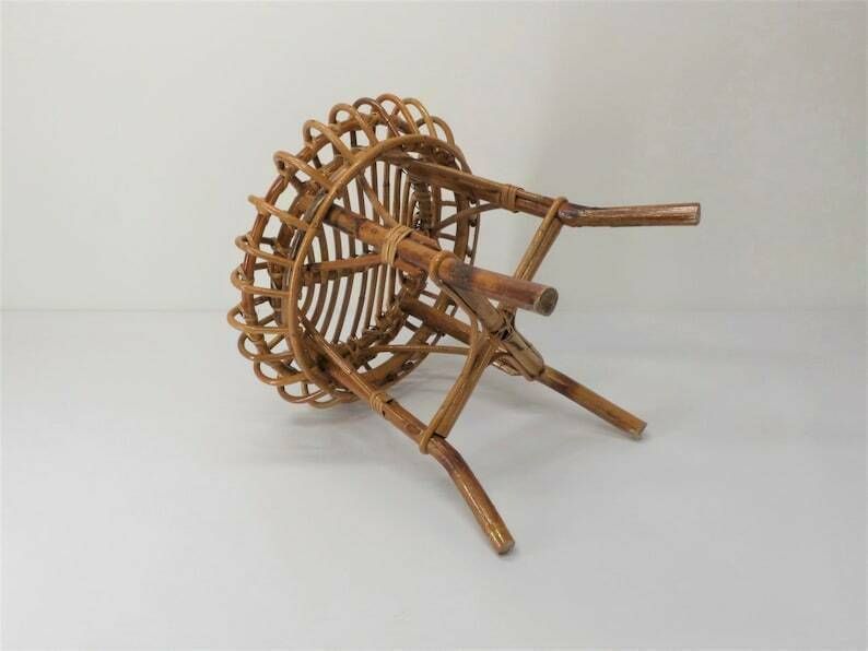 Riviera Ottoman Stool In Bamboo And Rattan Franco Albini 1960 photo 725.0