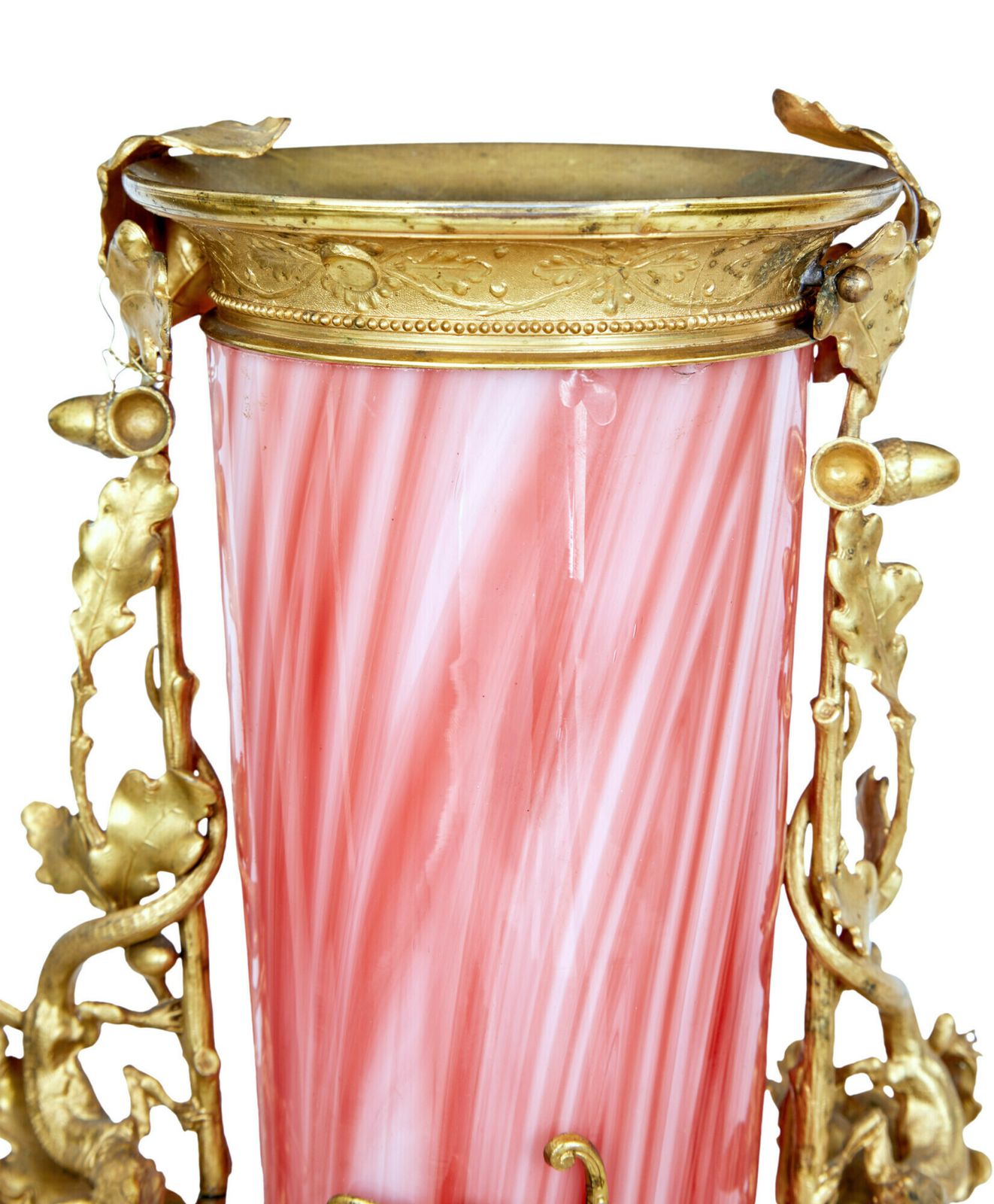 1930’s French Art Glass Vase With Ormolu Mounts photo vinterior