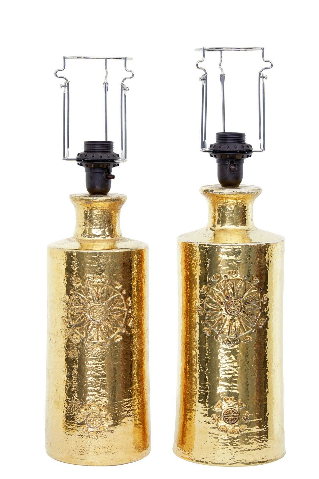 Pair Of Mid Century Bittosi Gilt Lamps For Bergboms