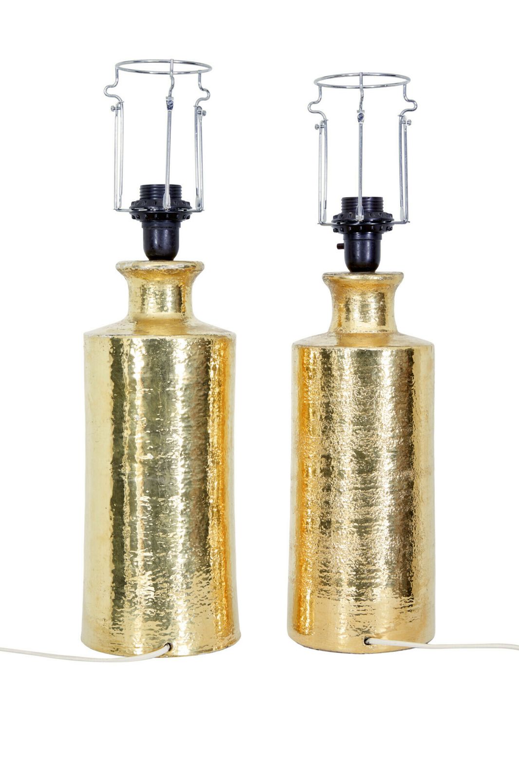 Pair Of Mid Century Bittosi Gilt Lamps For Bergboms photo for sale