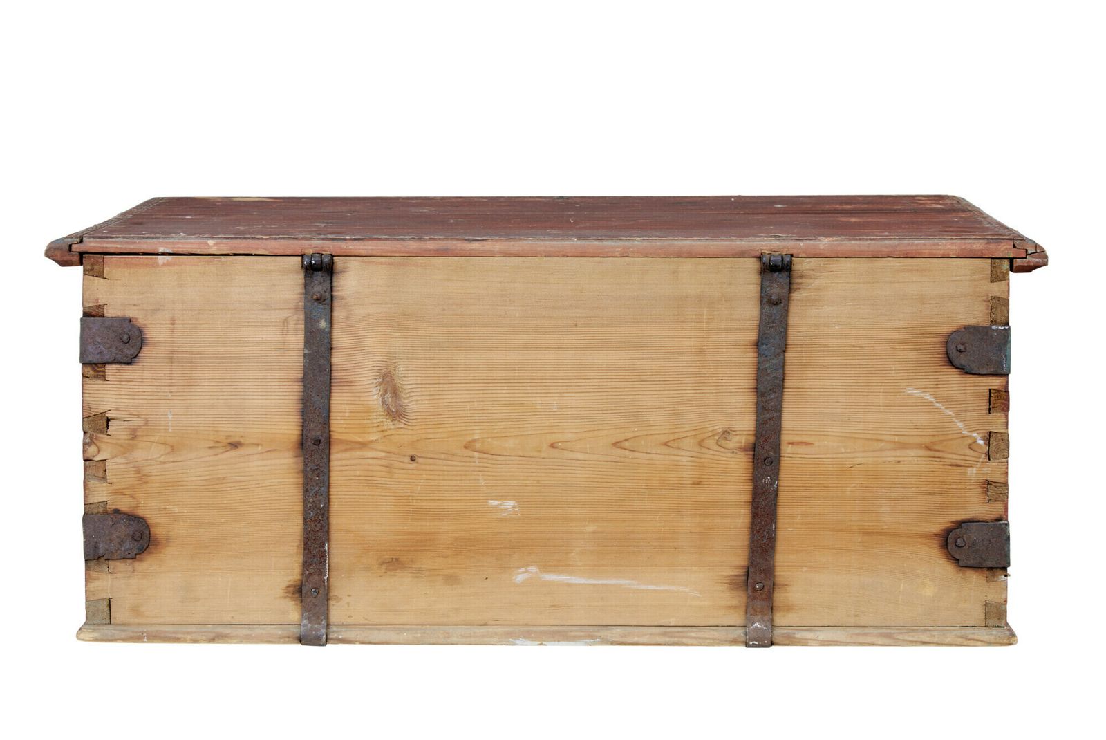 Early 19th Century Painted Pine Blanket Box photo for sale