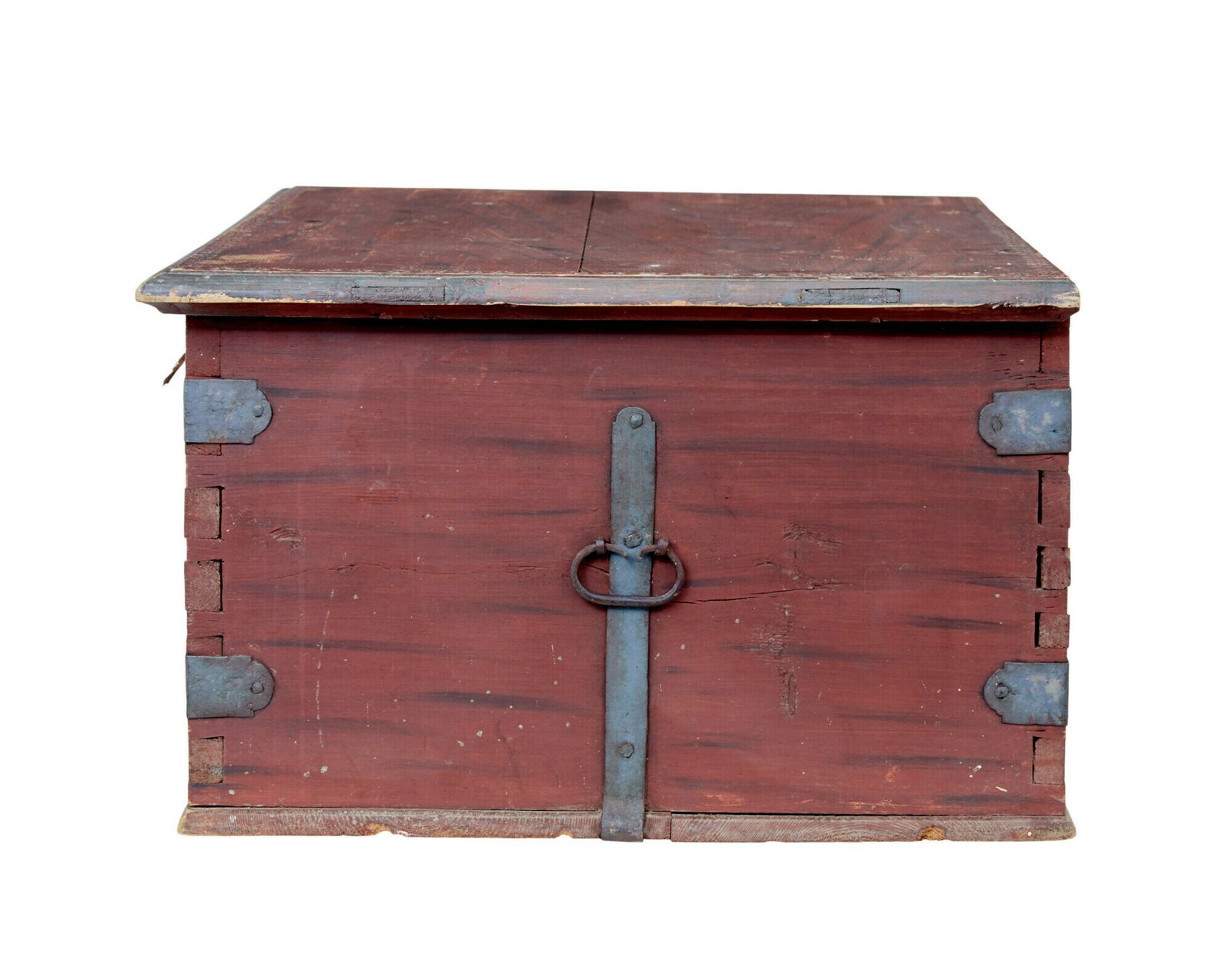 Early 19th Century Painted Pine Blanket Box photo Home Decor