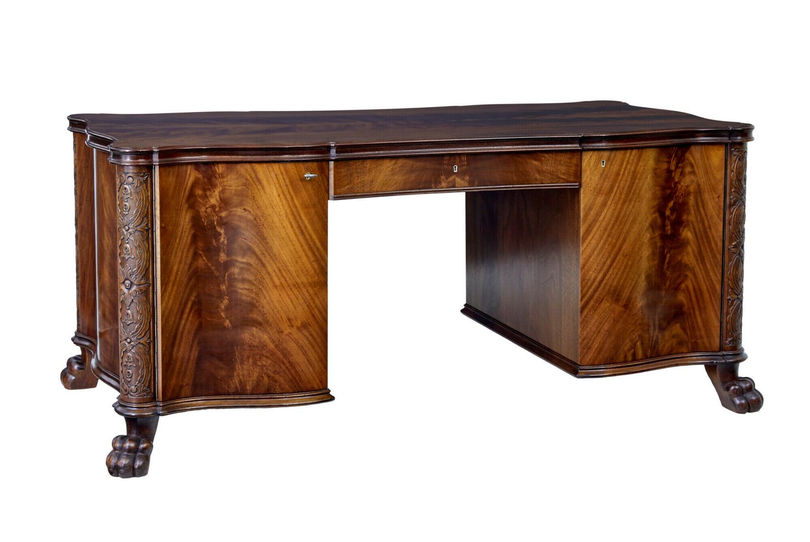 Mid 20th Century Carved Mahogany Swedish Desk
