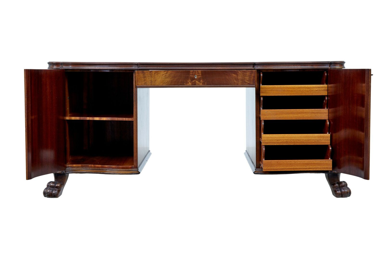 4125.0 Mid 20th Century Carved Mahogany Swedish Desk photo