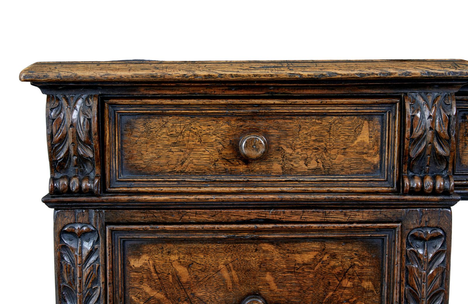 Furniture Victorian Late 19th Century Carved Oak Pedestal Desk photo