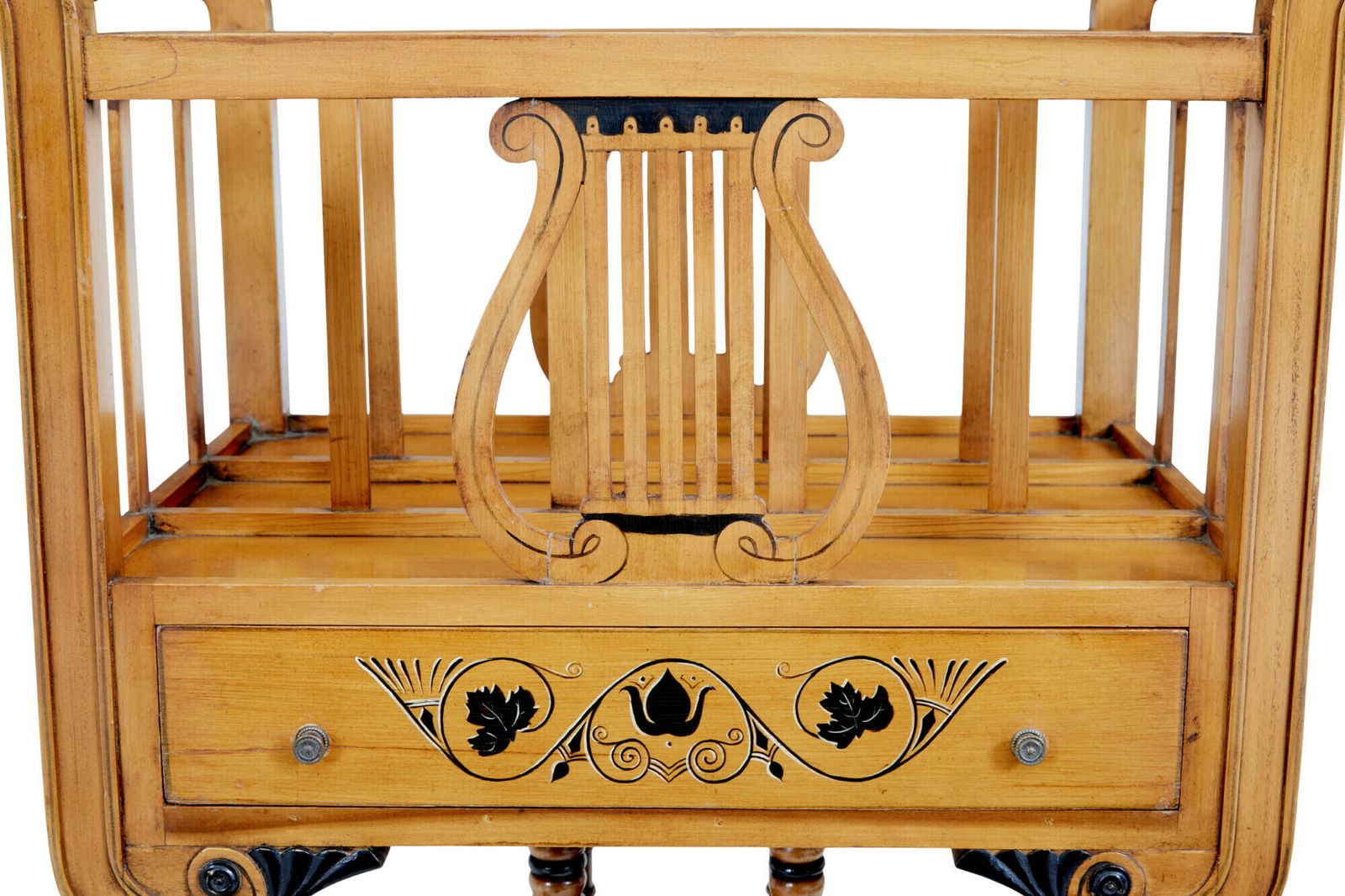 Empire Revival Inlaid Satinwood Canterbury Rack photo for sale
