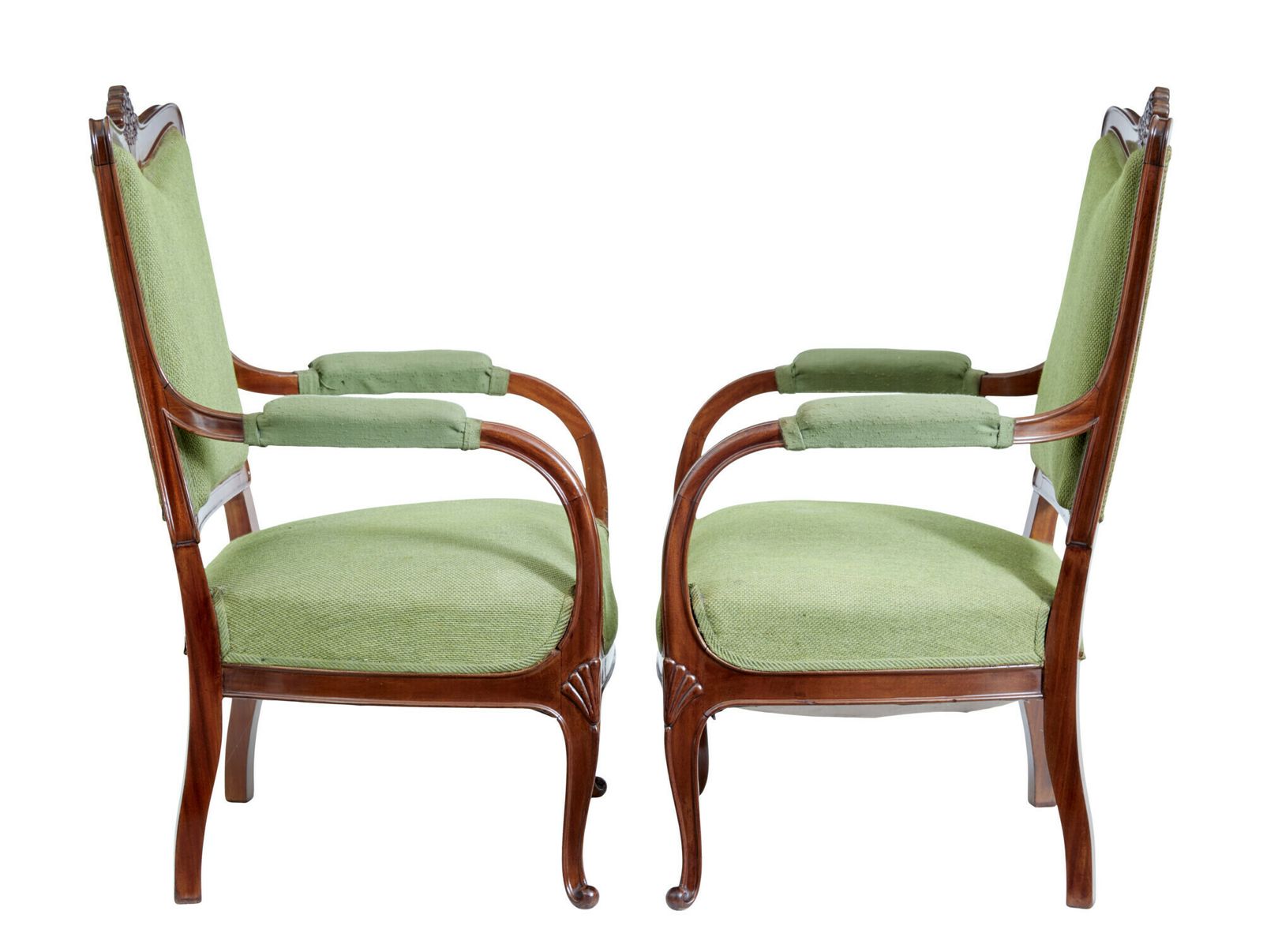 Set Of 6 Mid 20th Century Carved Dining Chairs photo vintage
