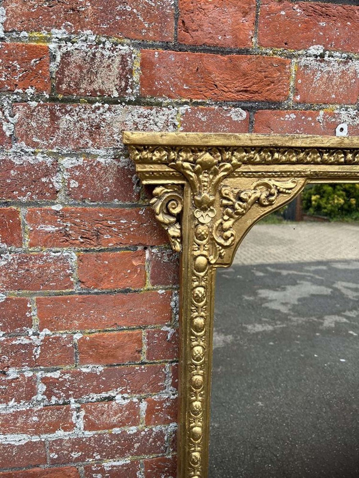 A Delightful Large Antique English 19th C Gilt Overmantle Mirror. photo furniture