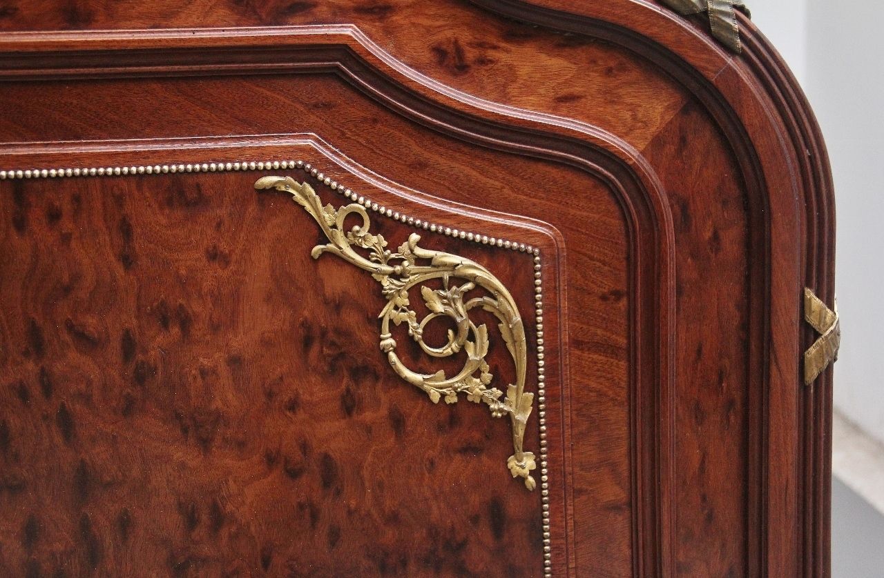 4950.0 A Fabulous Quality 19th Century French Plum Pudding Mahogany And Brass Bed In The Neoclassical Style photo