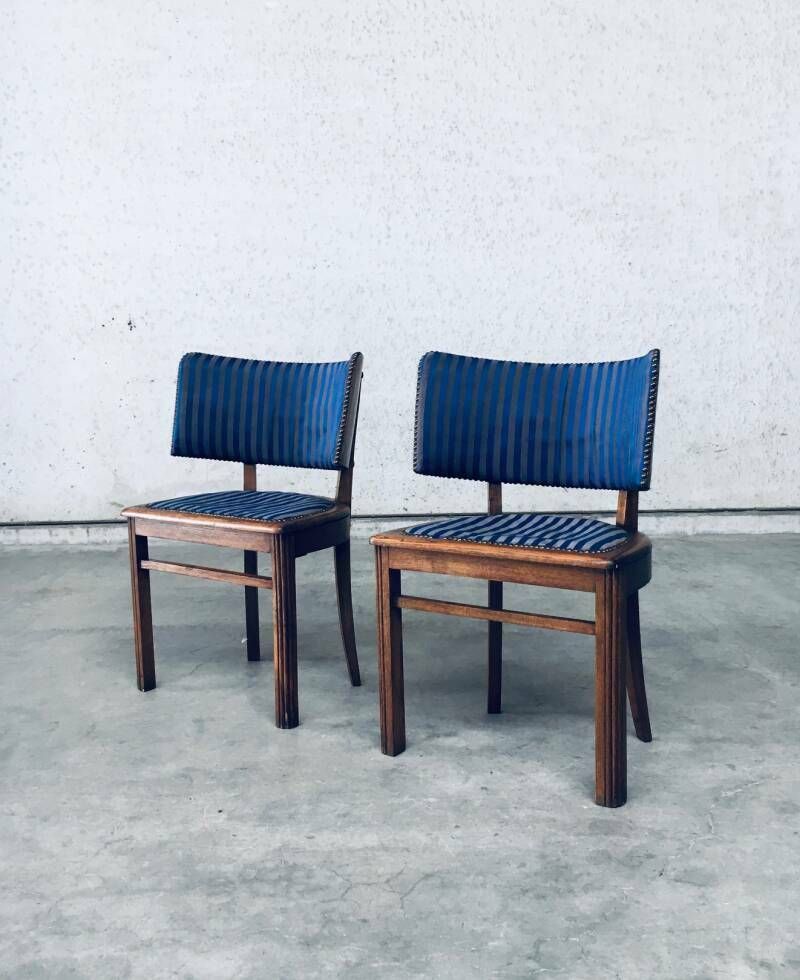 Art Deco Curved Back Side Chair Set, France 1930's photo furniture
