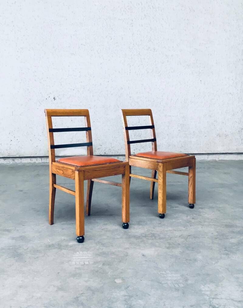Art Deco Modernism Design Side Chair Set, België, Jaren 1930