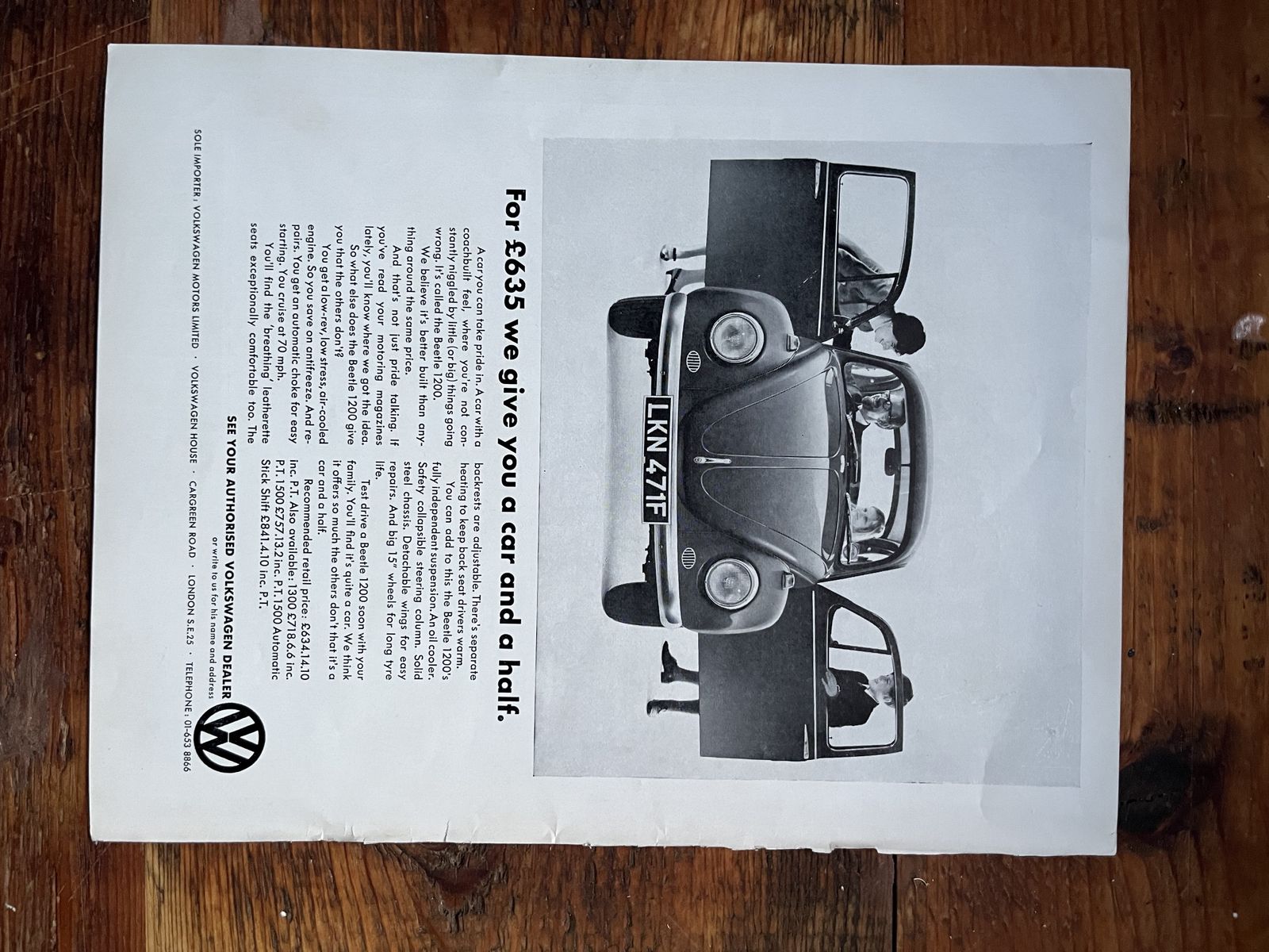Volkswagen Original Advertising Print 1960s photo Art