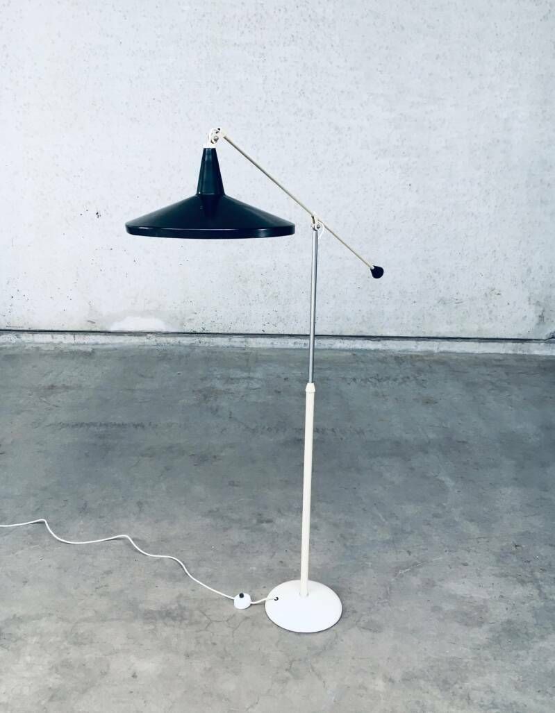 "Panama" Floor Lamp In Black By Wim Rietveld For Gispen, 1957 photo vintage