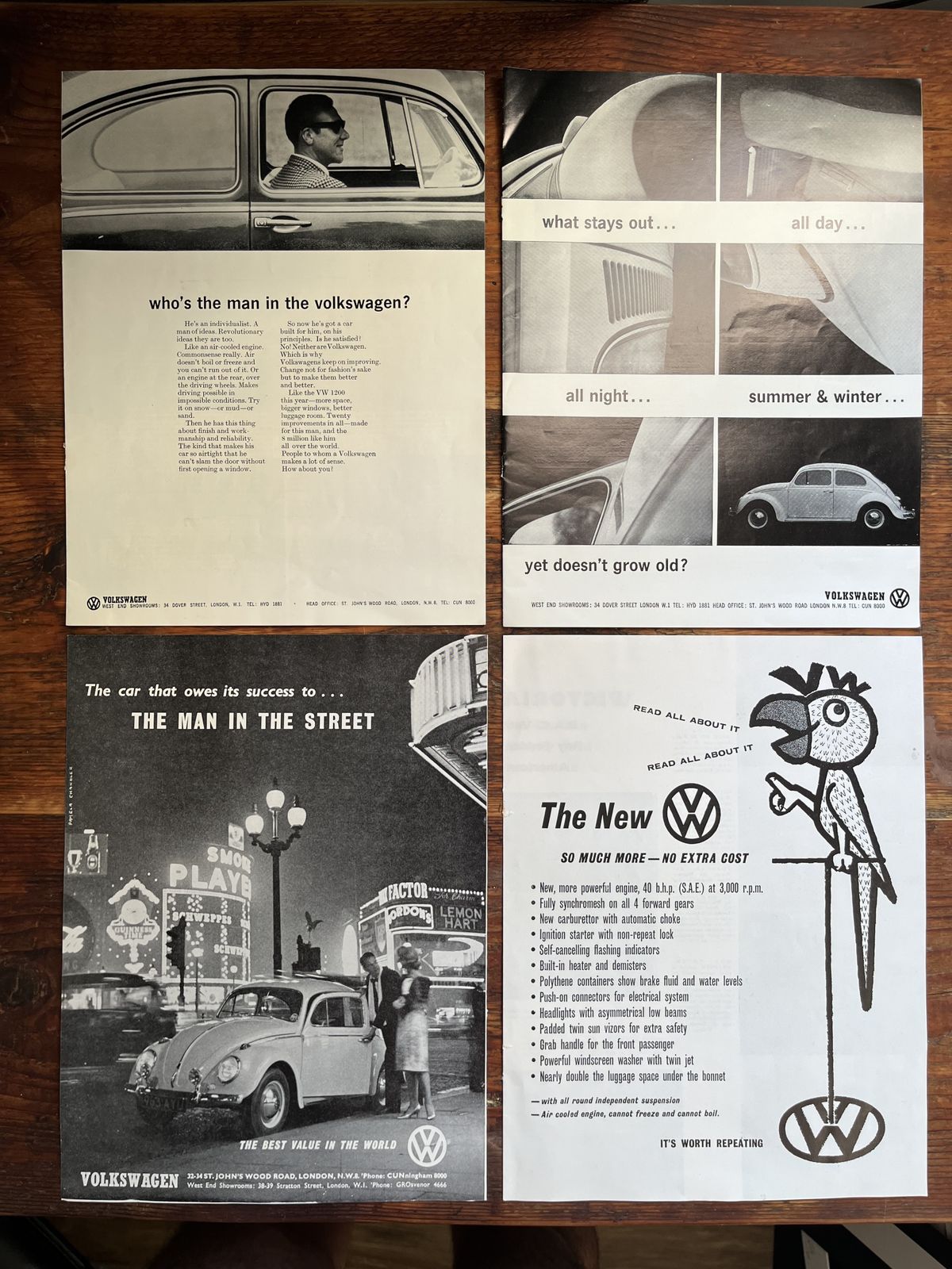 Original Volkswagen Advertising Print 1960s photo furniture