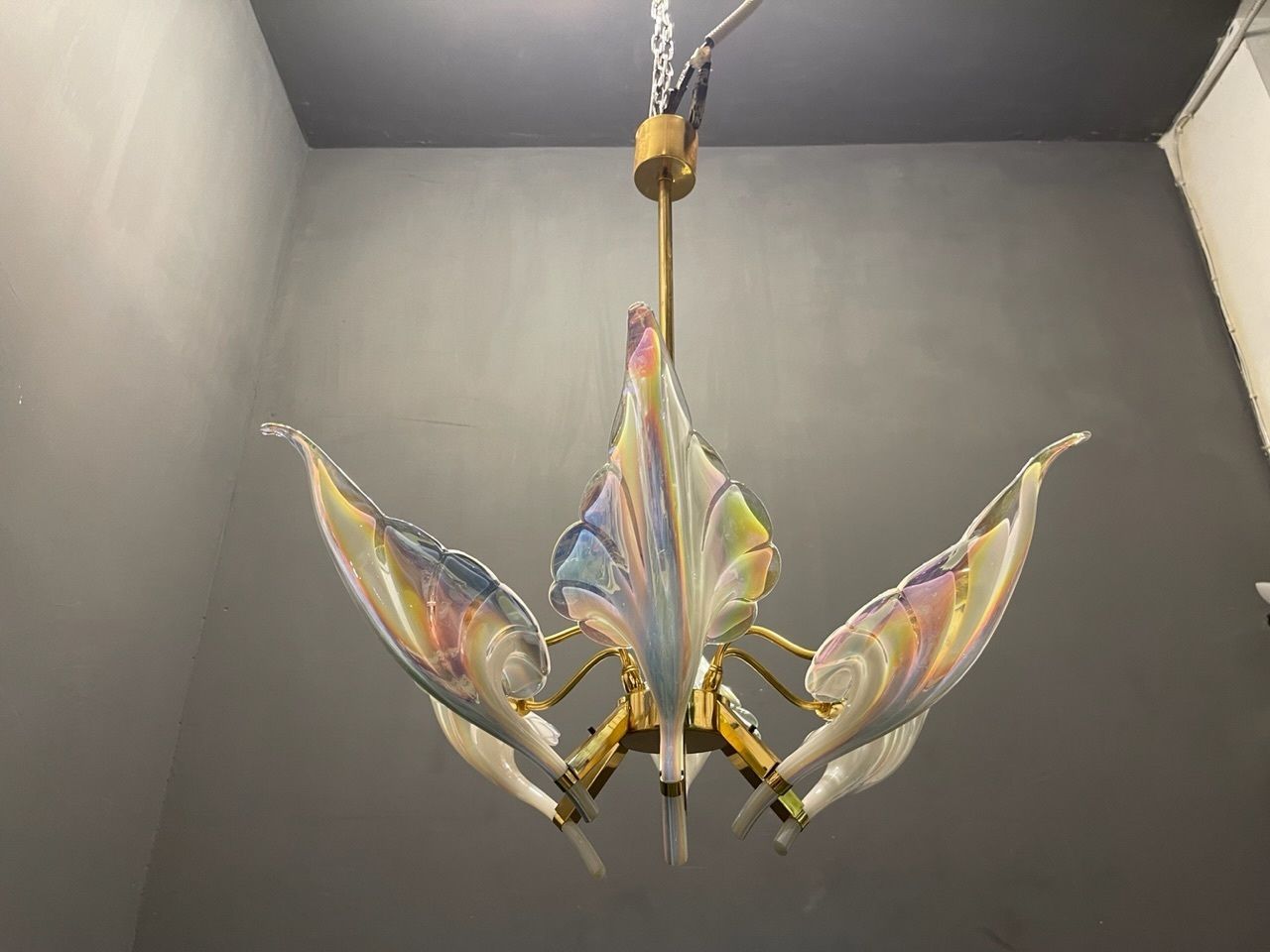 photo for sale Murano Glass Chandelier By Seguso 1960