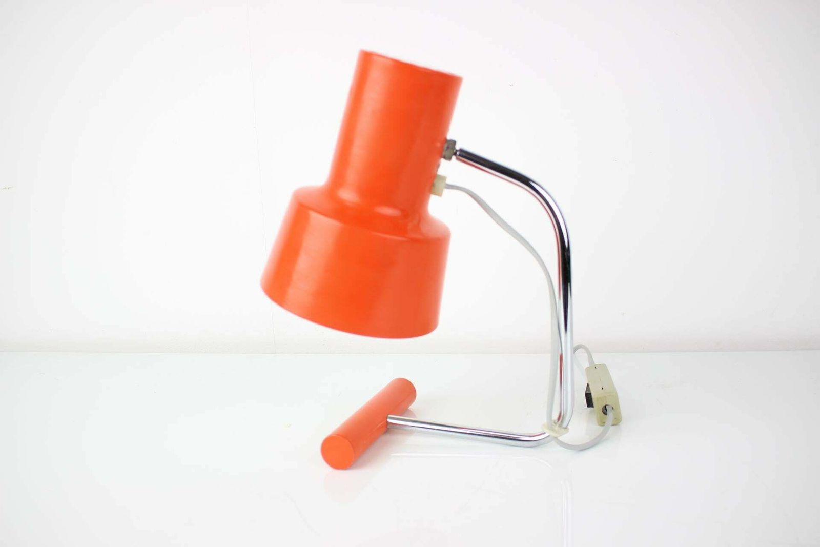 Midcentury Orange Table Lamp/Napako Designed By Josef Hurka, 1970s photo Lighting