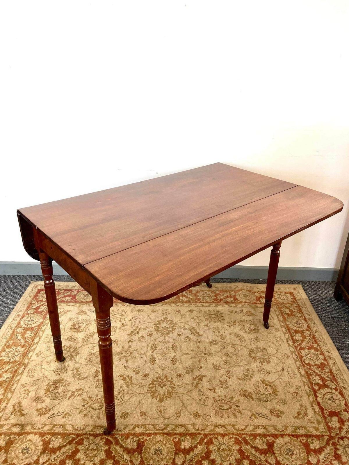 photo for sale Antique Regency Pembroke Table / Turned Legs And Castor / Solid Mahogany / Free Delivery / Made In England C1830