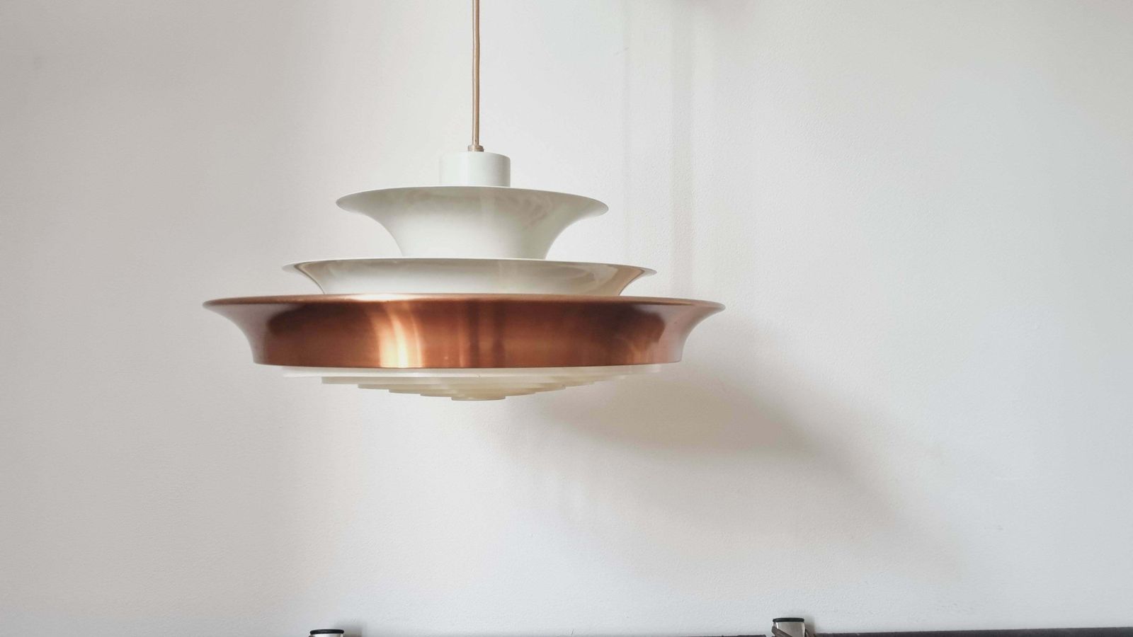Rare Midcentury Pendant In Style Of Louis Poulsen, Denmark, 1970s photo for sale
