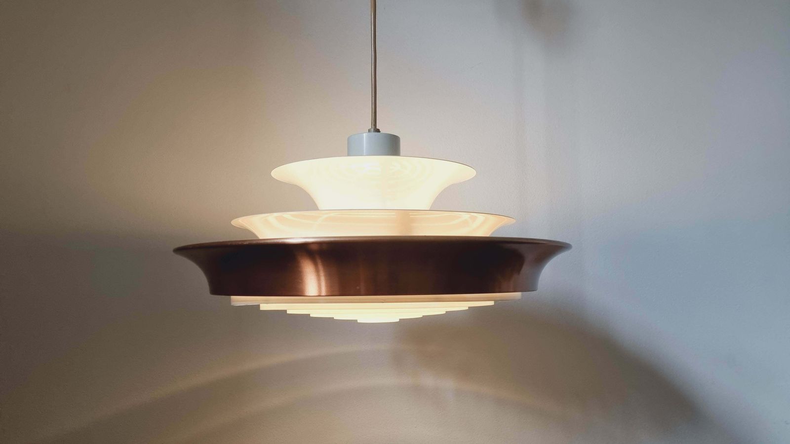 photo vintage Rare Midcentury Pendant In Style Of Louis Poulsen, Denmark, 1970s