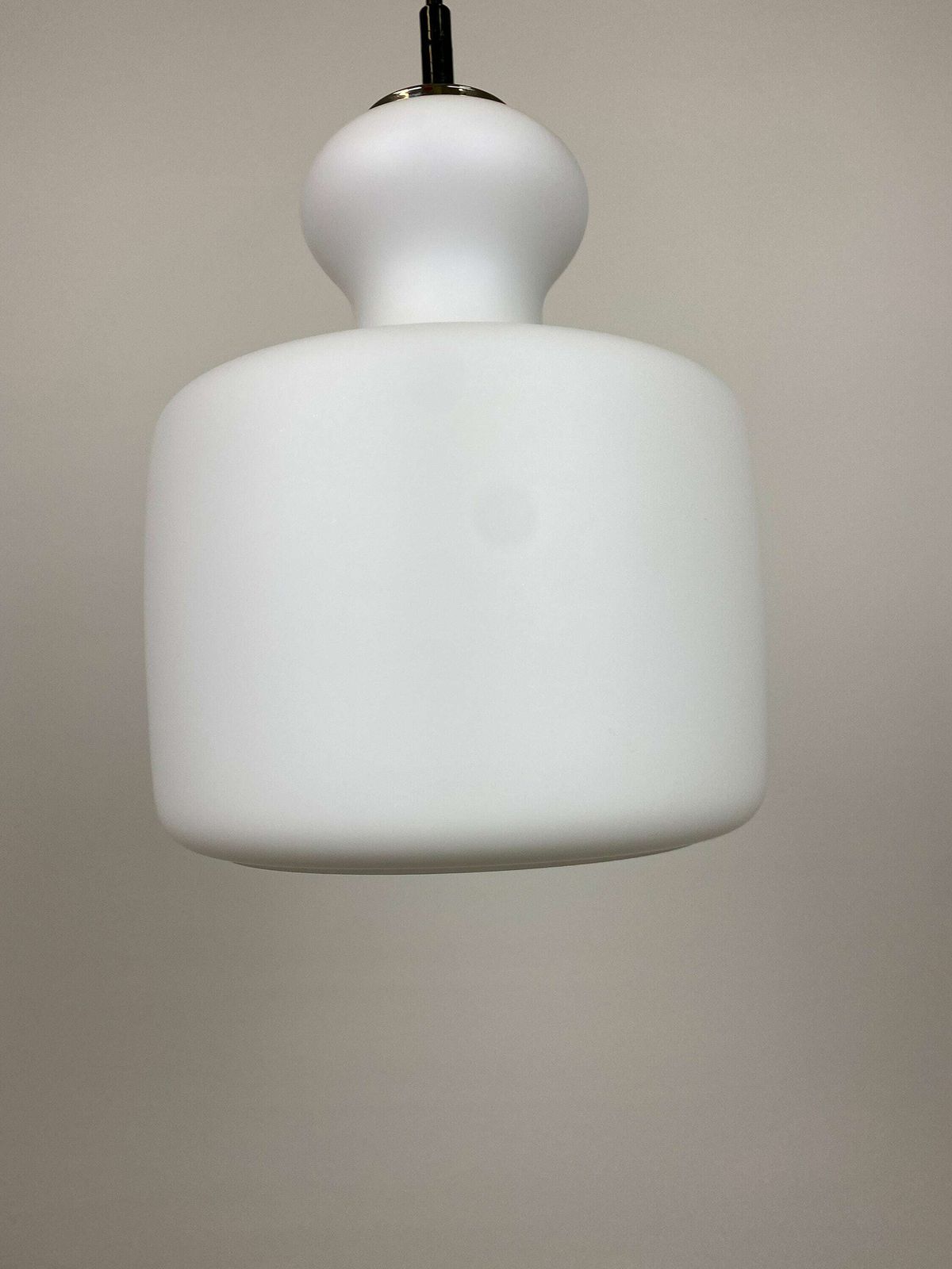 Vintage Design Peill & Putzler Glass White Hanging Lamp German Design 1960 photo 210.0