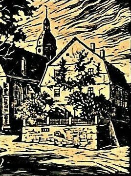 A Cold Autumn Day, Beautiful Old Engraving photo Art