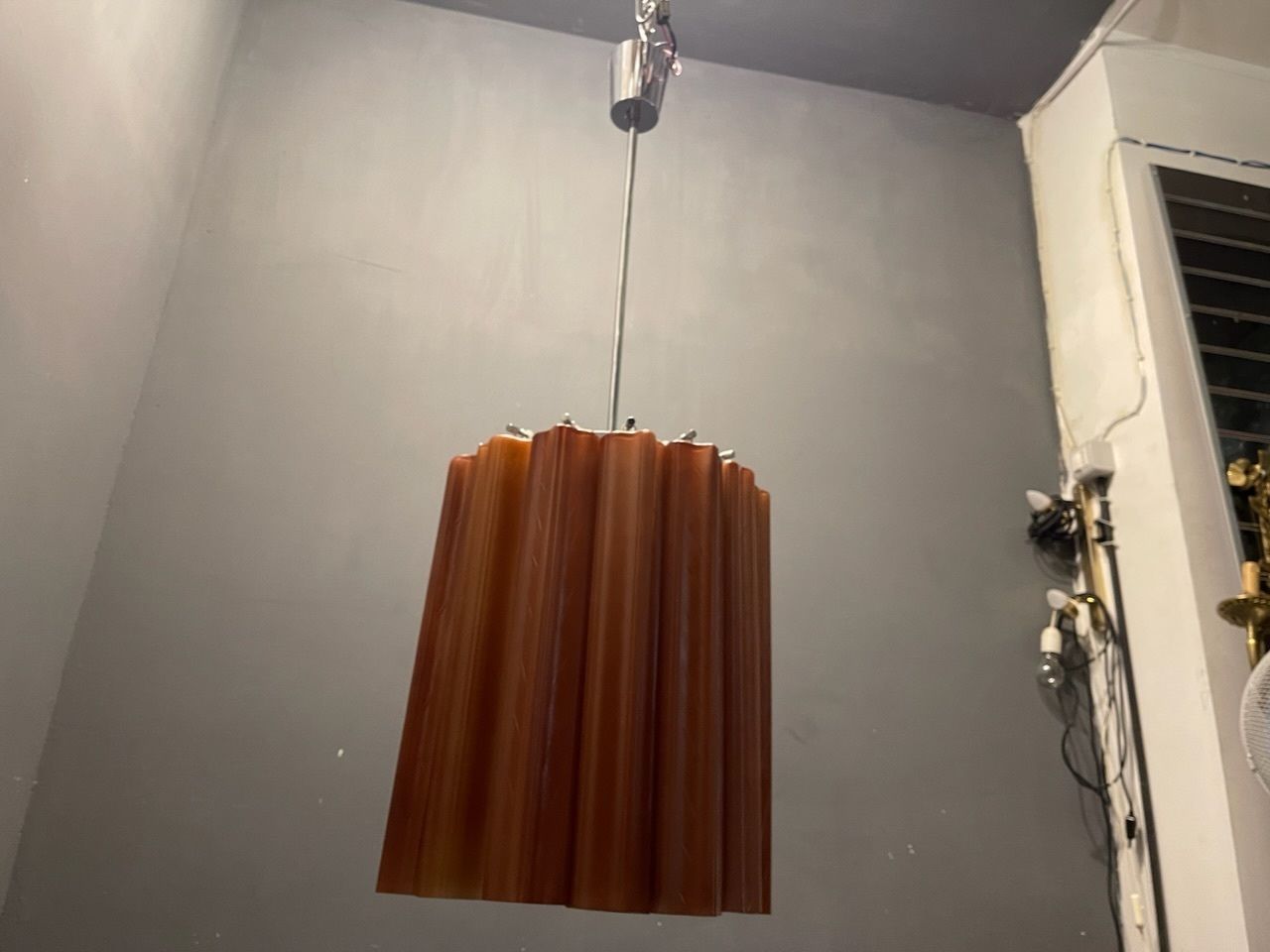 Italian Glass Tube Chandelier, 1980s photo vintage