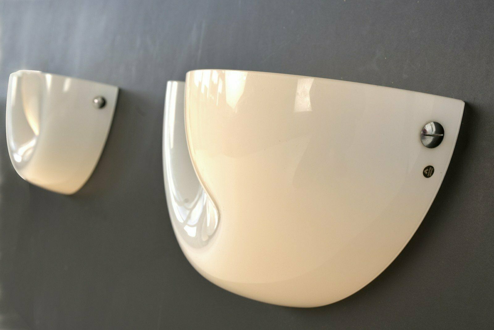 photo for sale Italian Wall Lamps In Murano Glass From Vistosi, 1969, Set Of 2