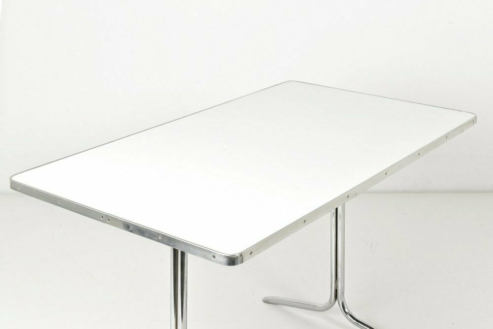 German Dining Table In Steel Tube From Mauser Werke Waldeck, 1950s photo for sale
